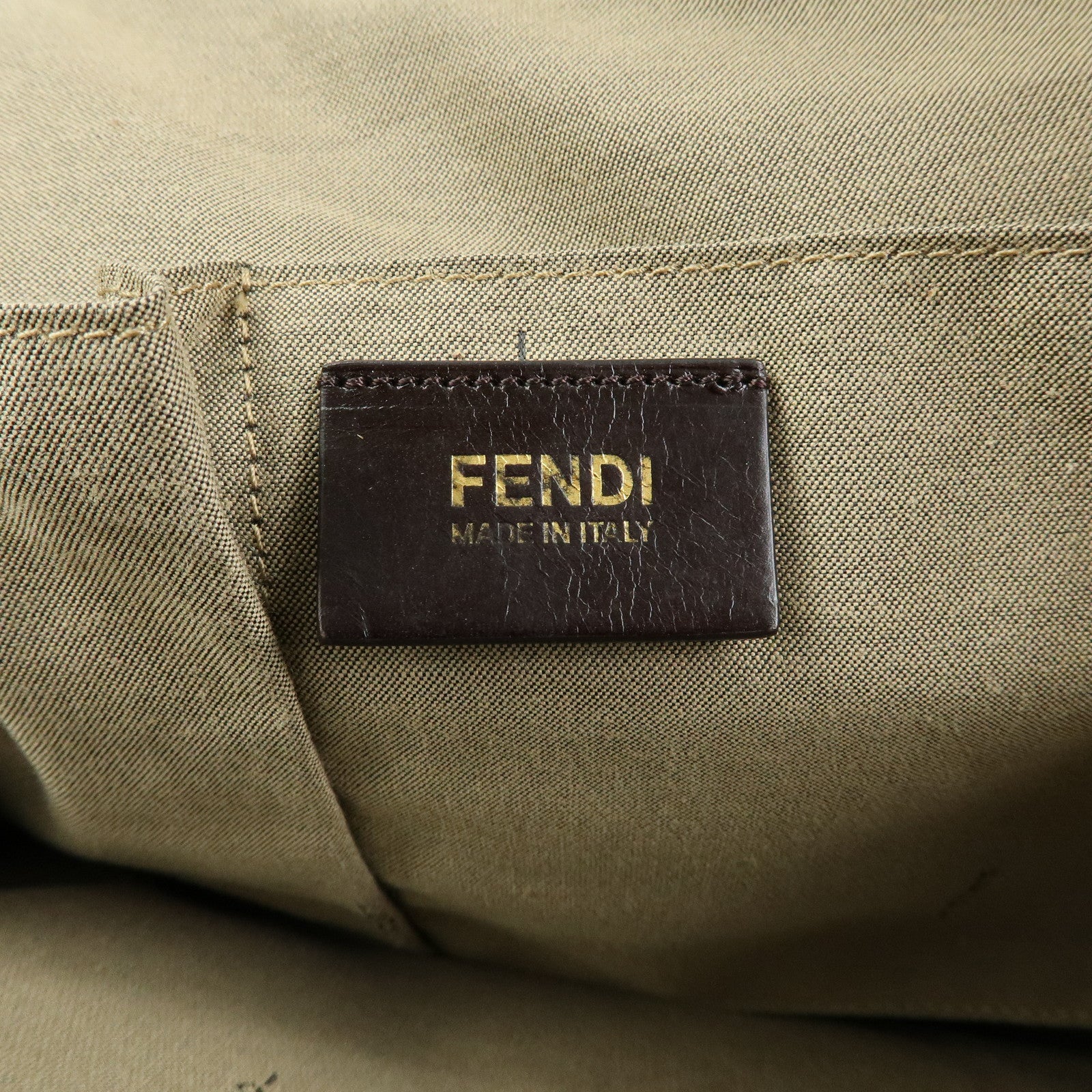 FENDI Leather 2Way Bag Hand Bag Shoulder Bag Brown 8BL114