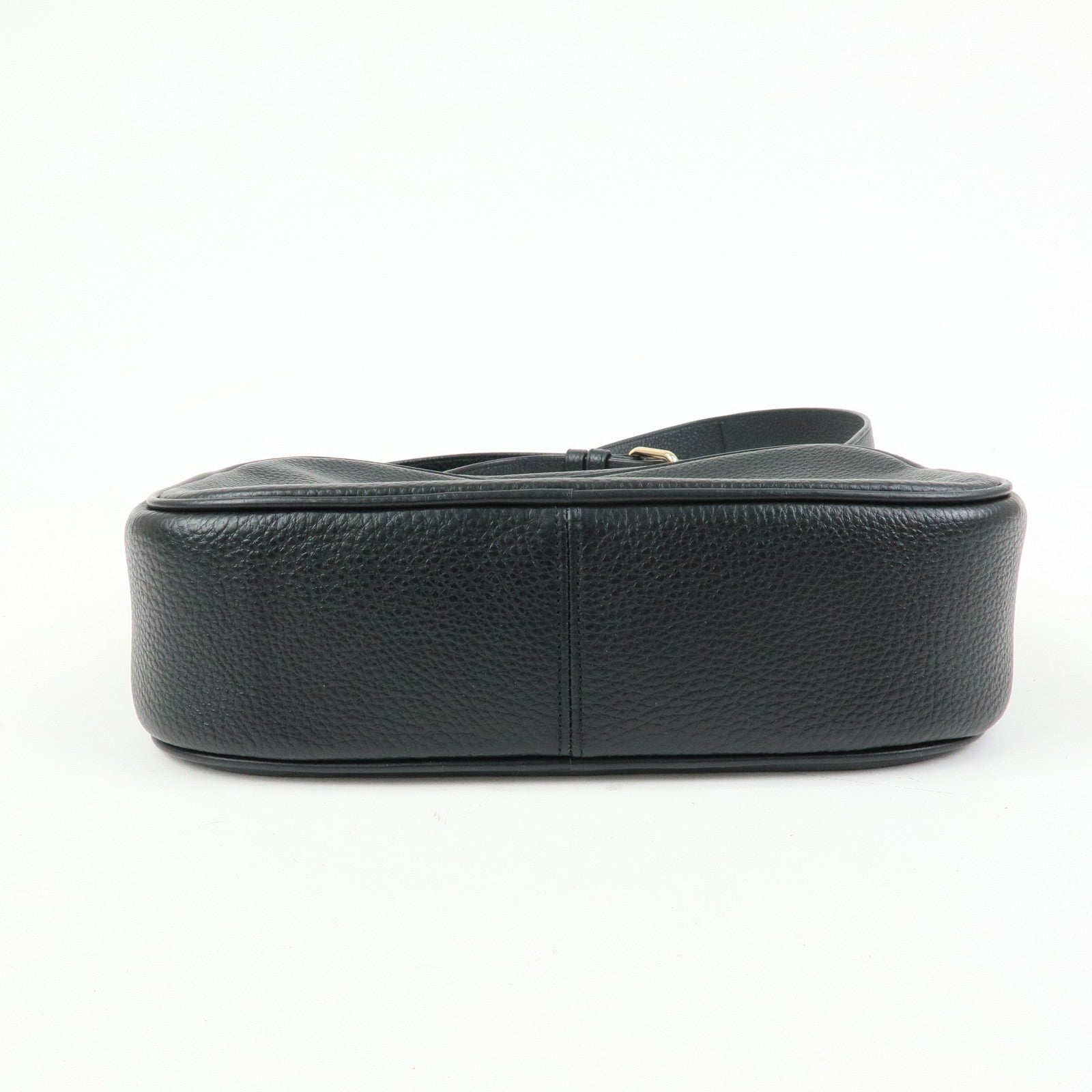 COACH Logo Leather Shoulder Crossbody Bag Black