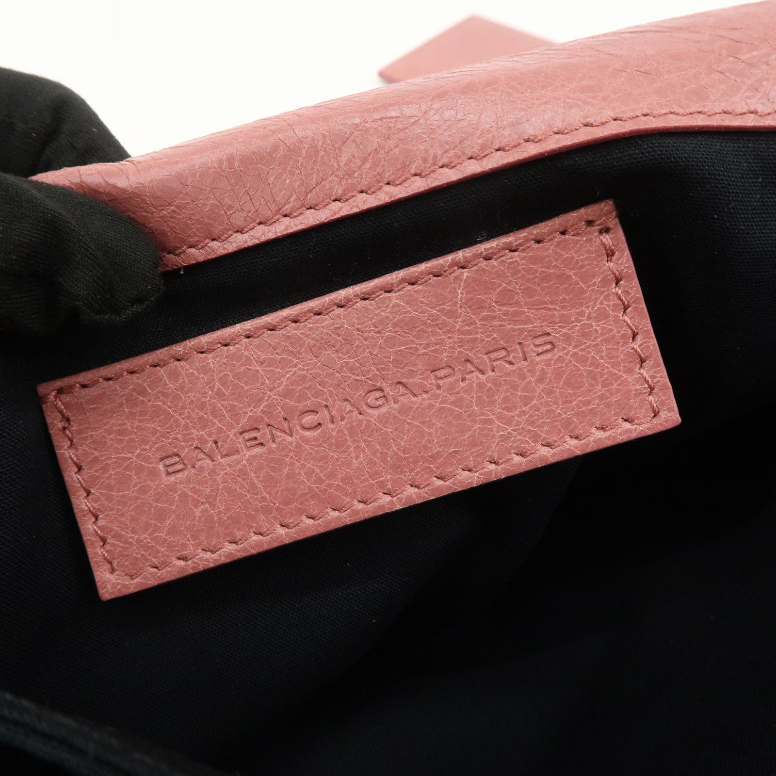 BALENCIAGA Logo Leather Giant Clutch Bag Pink