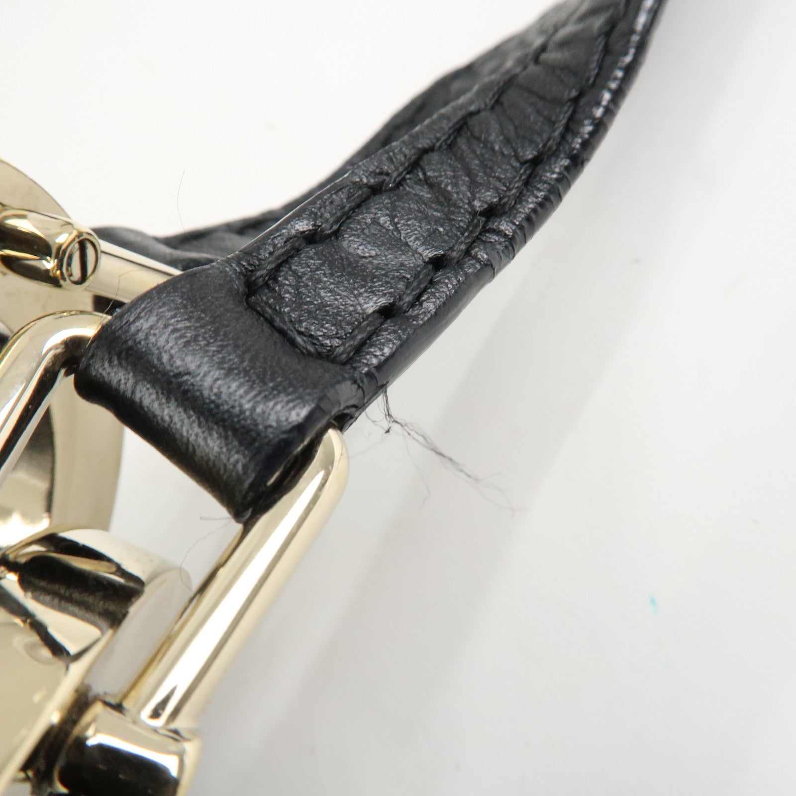 GUCCI Guccissima Leather Shoulder Bag Gold Hardware Black 203503 Used