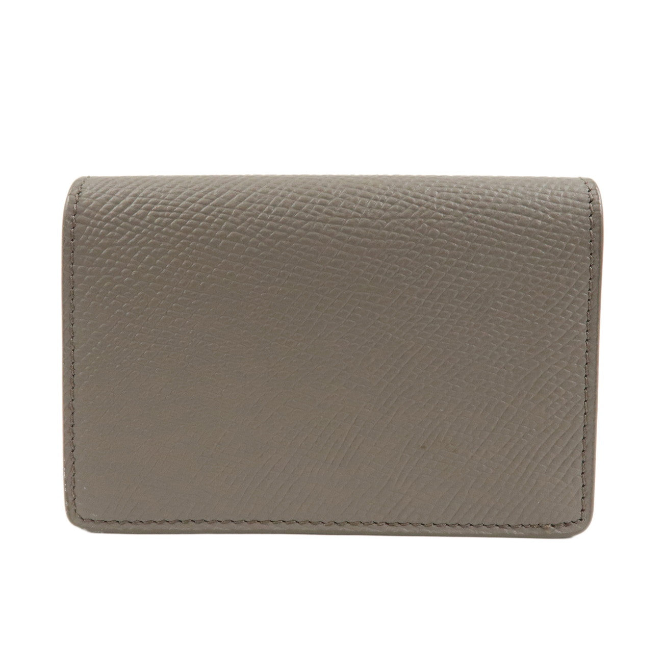 CELINE Leather Card Case Card Holder Gray