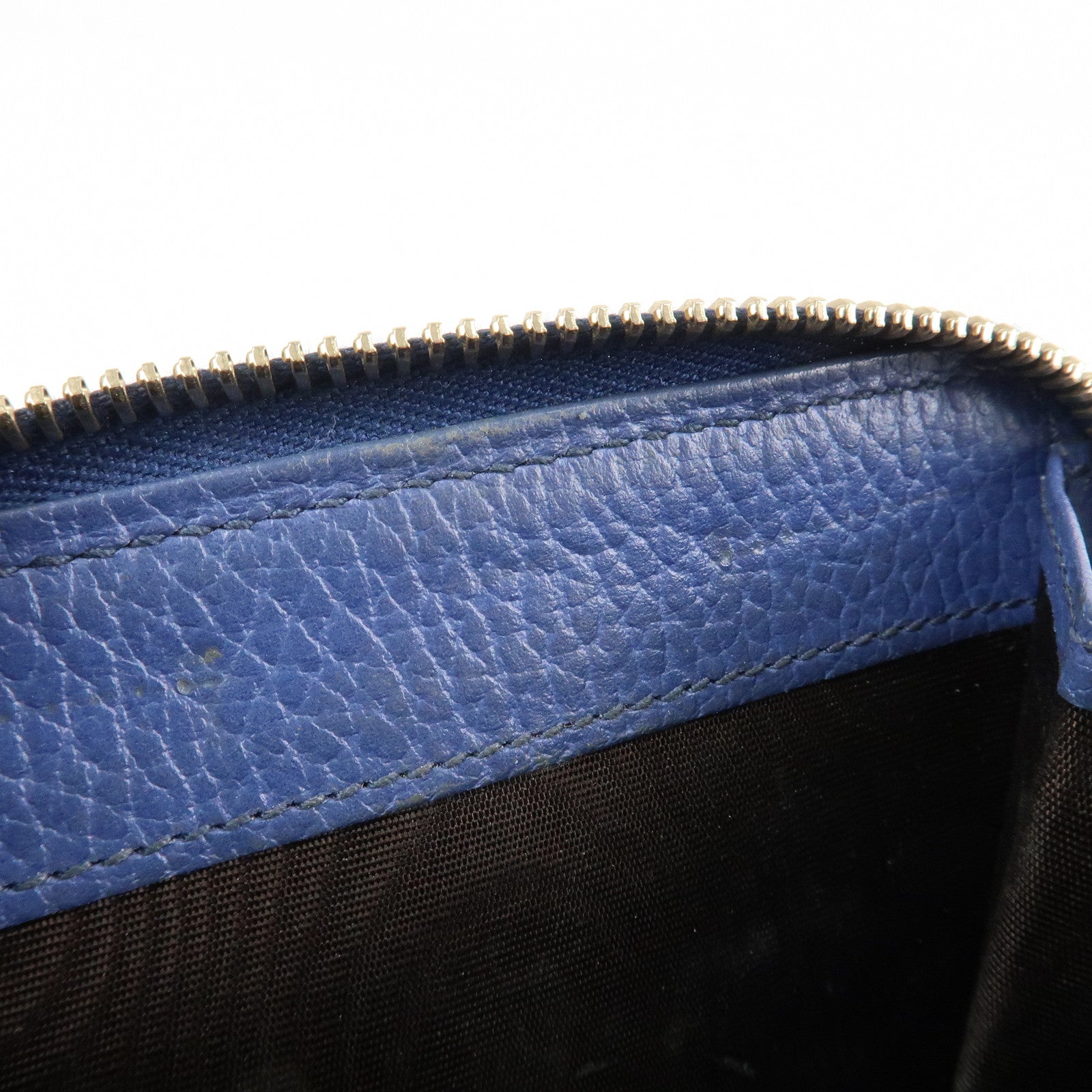 GUCCI GG Canvas Leather Bi-Fold Wallet Beige Blue 346056 Used