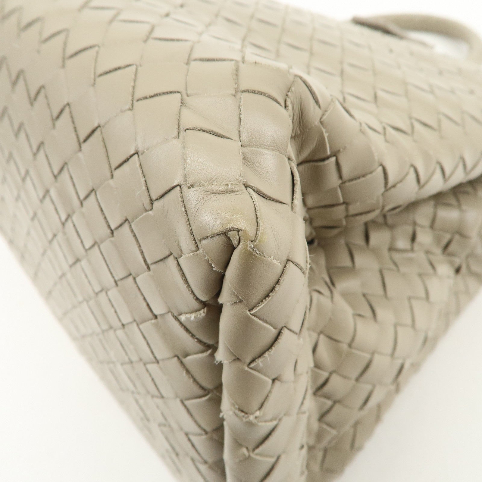 BOTTEGA VENETA Intrecciato Leather Tote Bag Hand Bag Greige