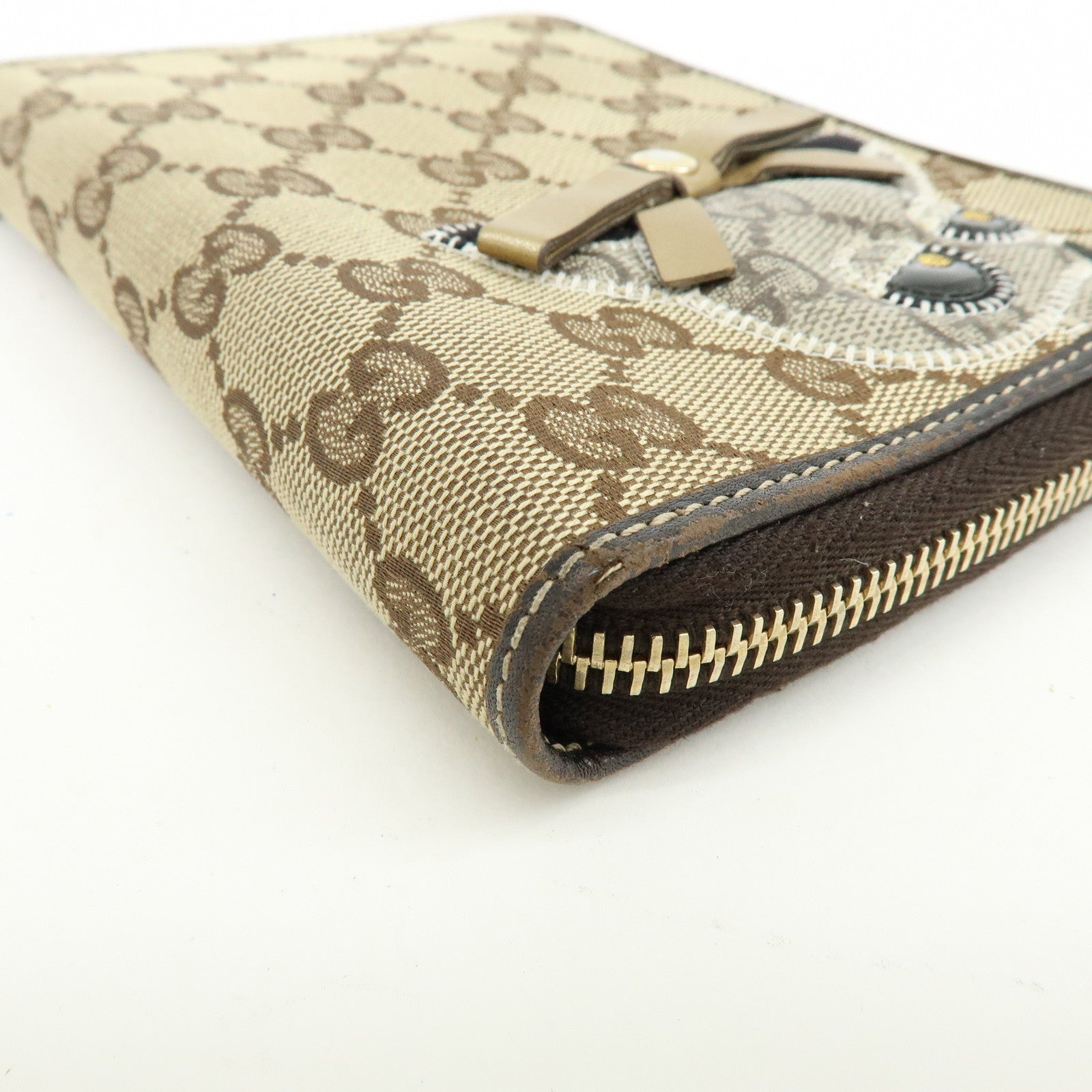 GUCCI Gucciori Leather GG Canvas Agenda Cover Beige Brown 233152