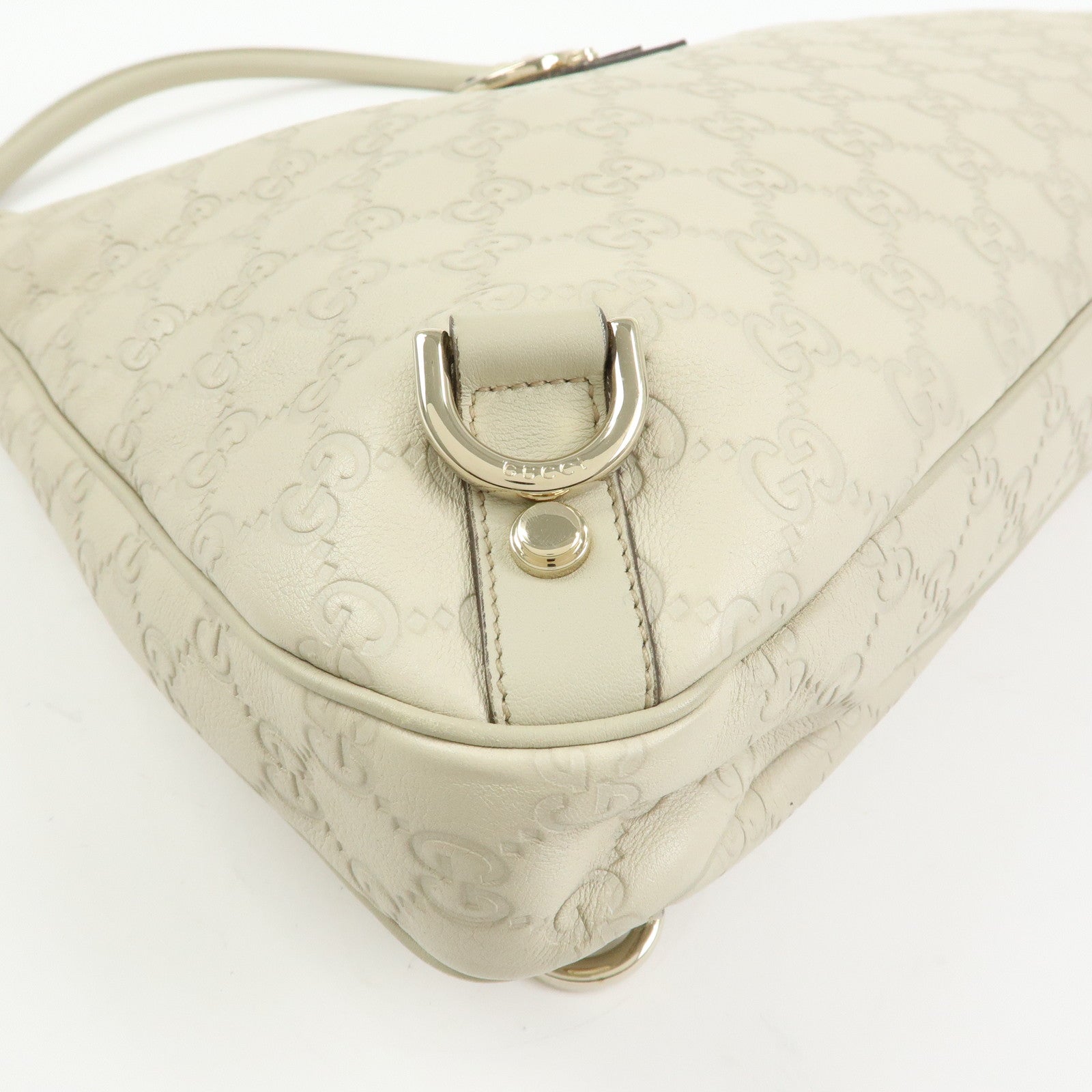 GUCCI Abbey Guccissima Leather Shoulder Bag Hand Bag White 130737