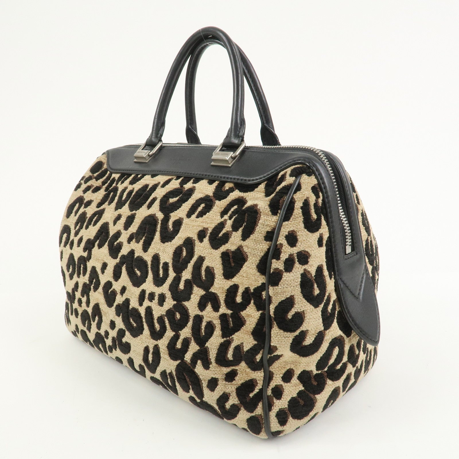 Louis Vuitton Speedy PM Leopard Corduroy Leather Hand Bag M97396