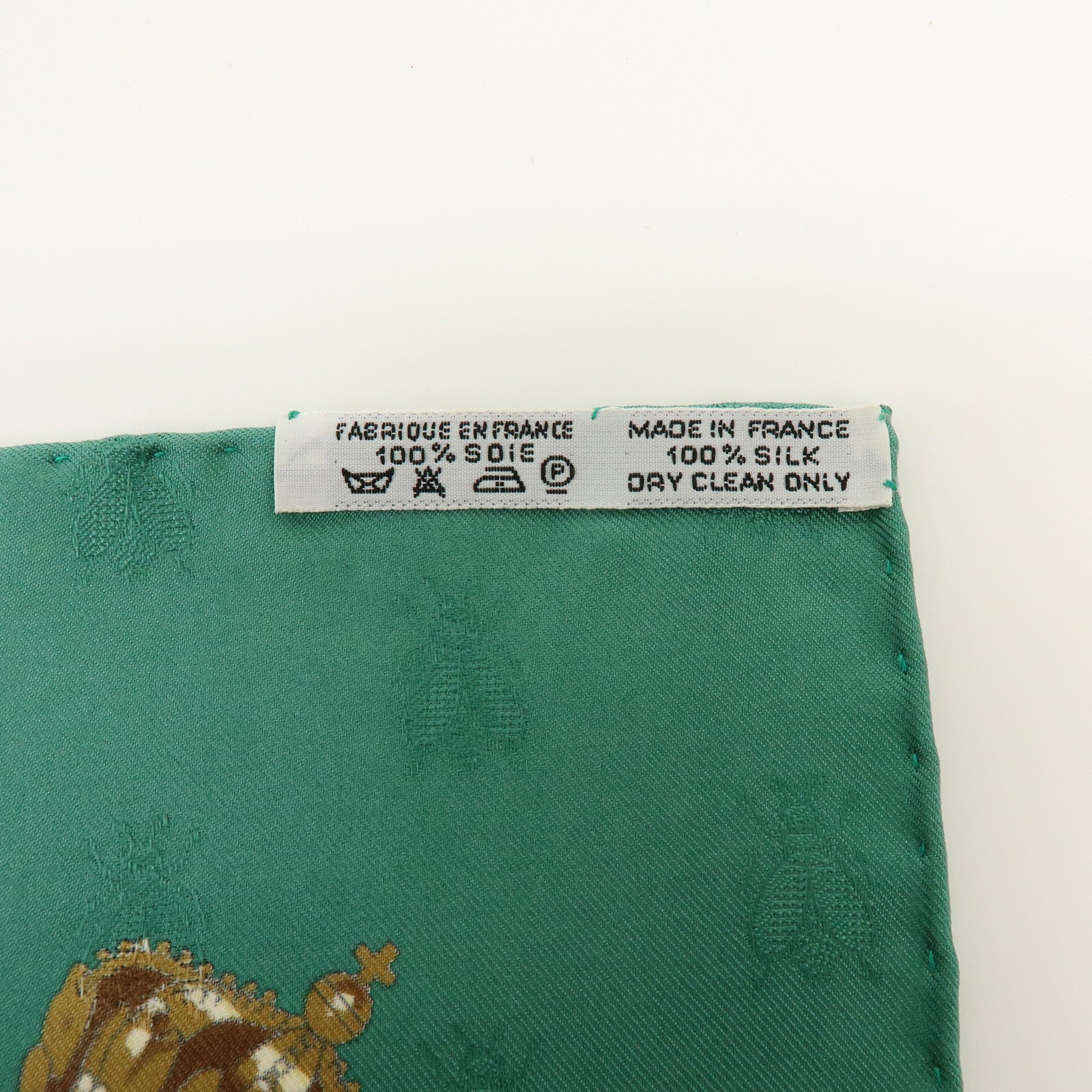 HERMES Carre 90 Silk 100% Scarf NAPOLEON Green White