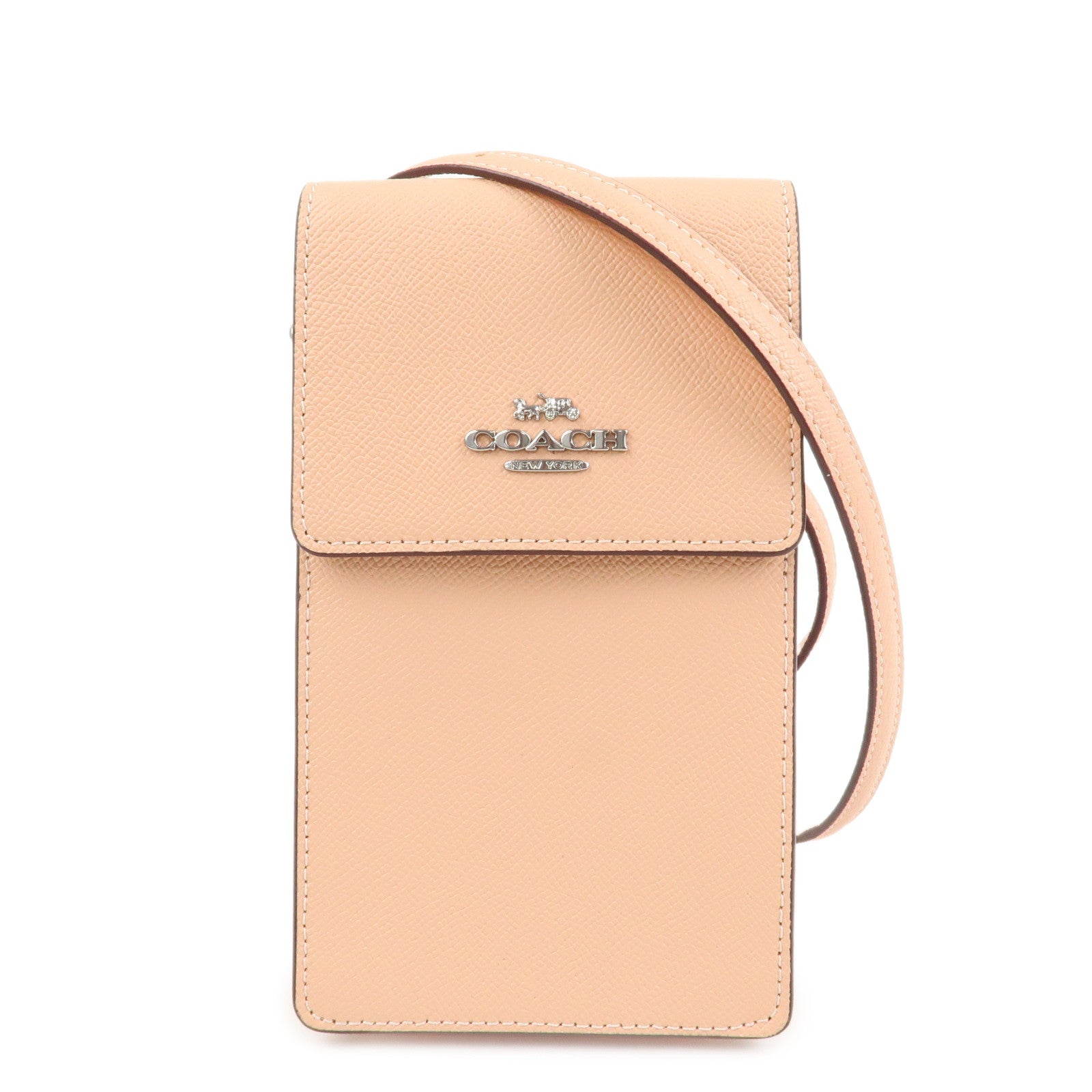 COACH Logo Leather Shoulder Bag Crossbody Bag Pink