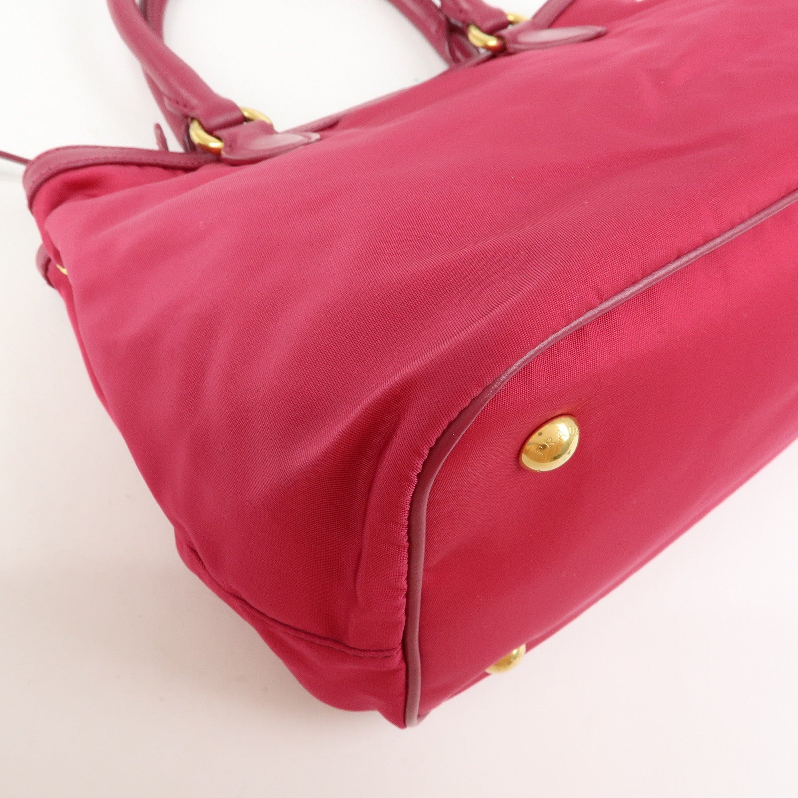 PRADA Nylon Leather 2Way Bag Hand Bag Shoulder Bag Pink 1BA172