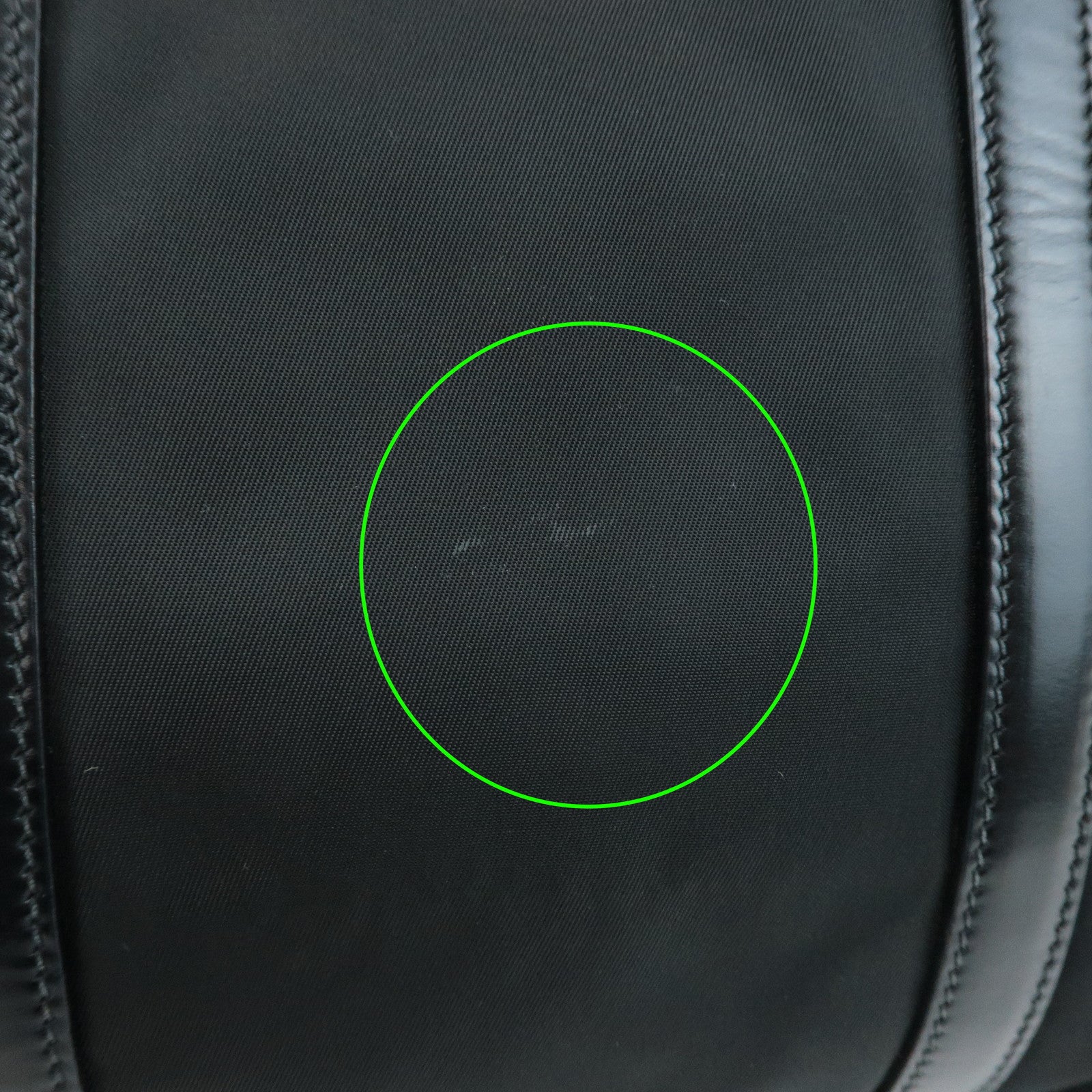 PRADA Triangel Logo Leather Nylon 2Way Bag Tote Bag Black BN1066