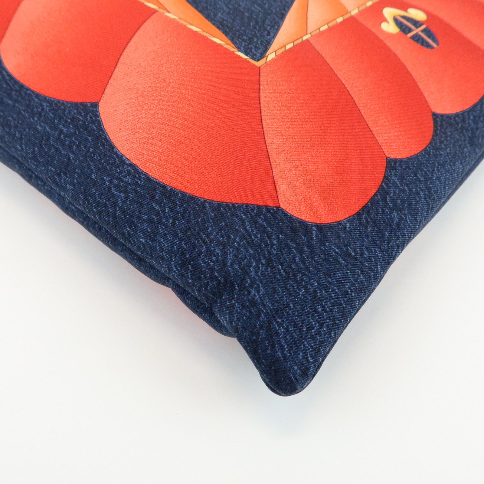 BVLGARI Logo Canvas Leather Hand Bag Navy