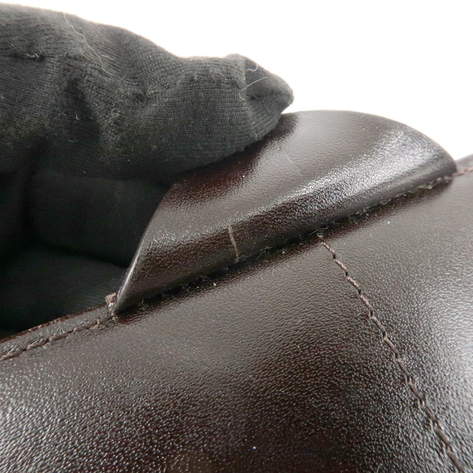 FENDI Zucca Canvas Leather Long Wallet Brown Black 8M0000 Used