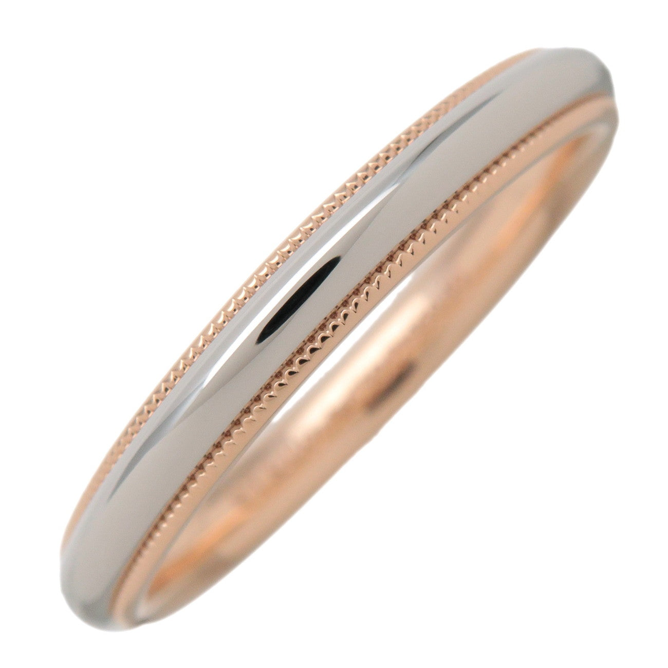 Tiffany & Co Milgrain Band Ring PT950 K18 750PG Rose Gold US9 EU60