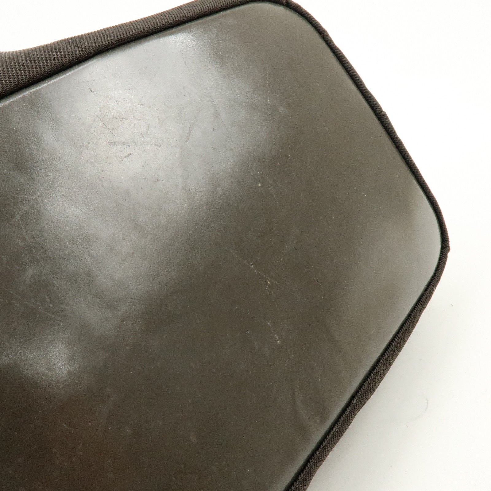 GUCCI Bamboo Nylon Leather Shoulder Bag Hand Bag Brown 000・2214