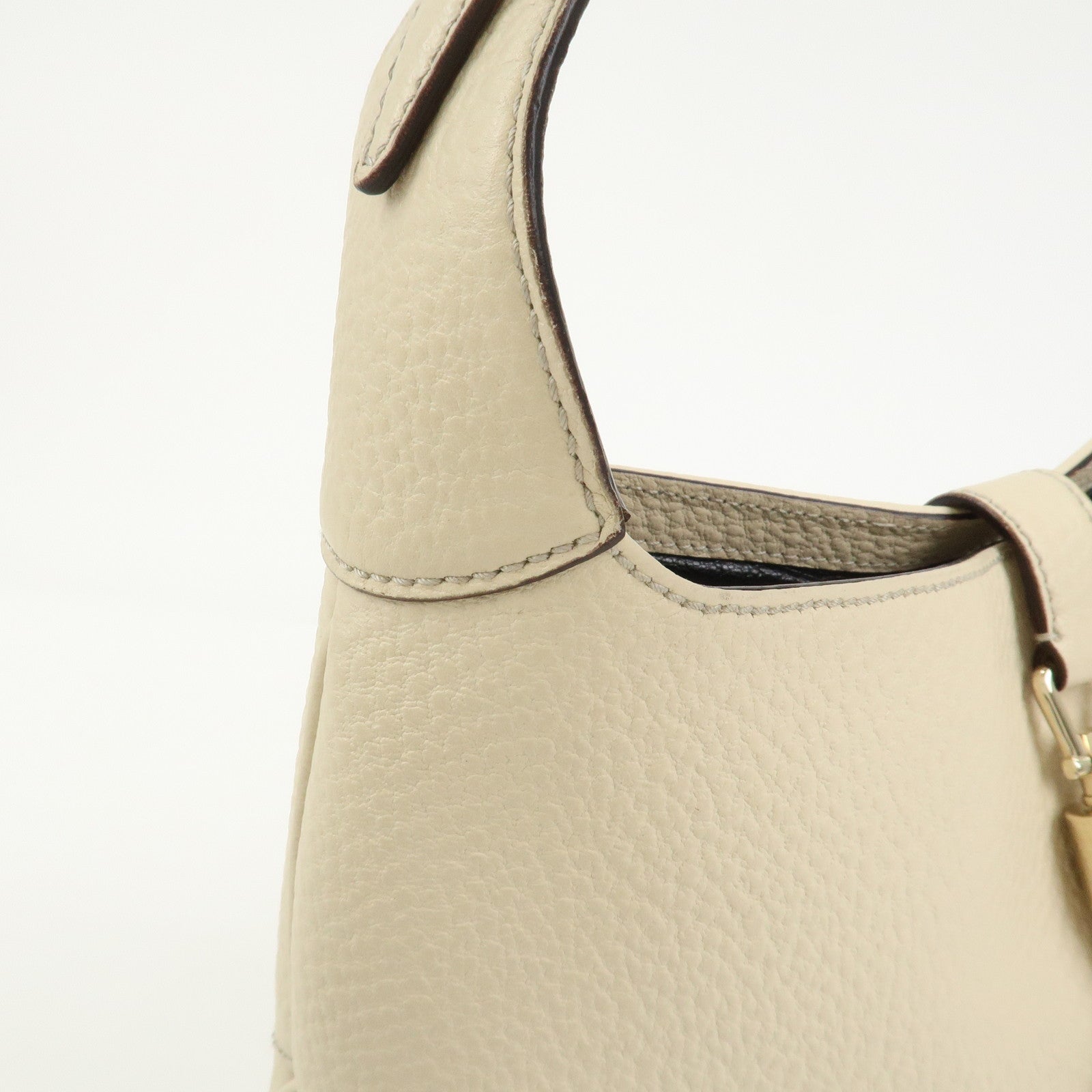 GUCCI New Jackie Leather Shoulder Bag Hand Bag Ivory 137335