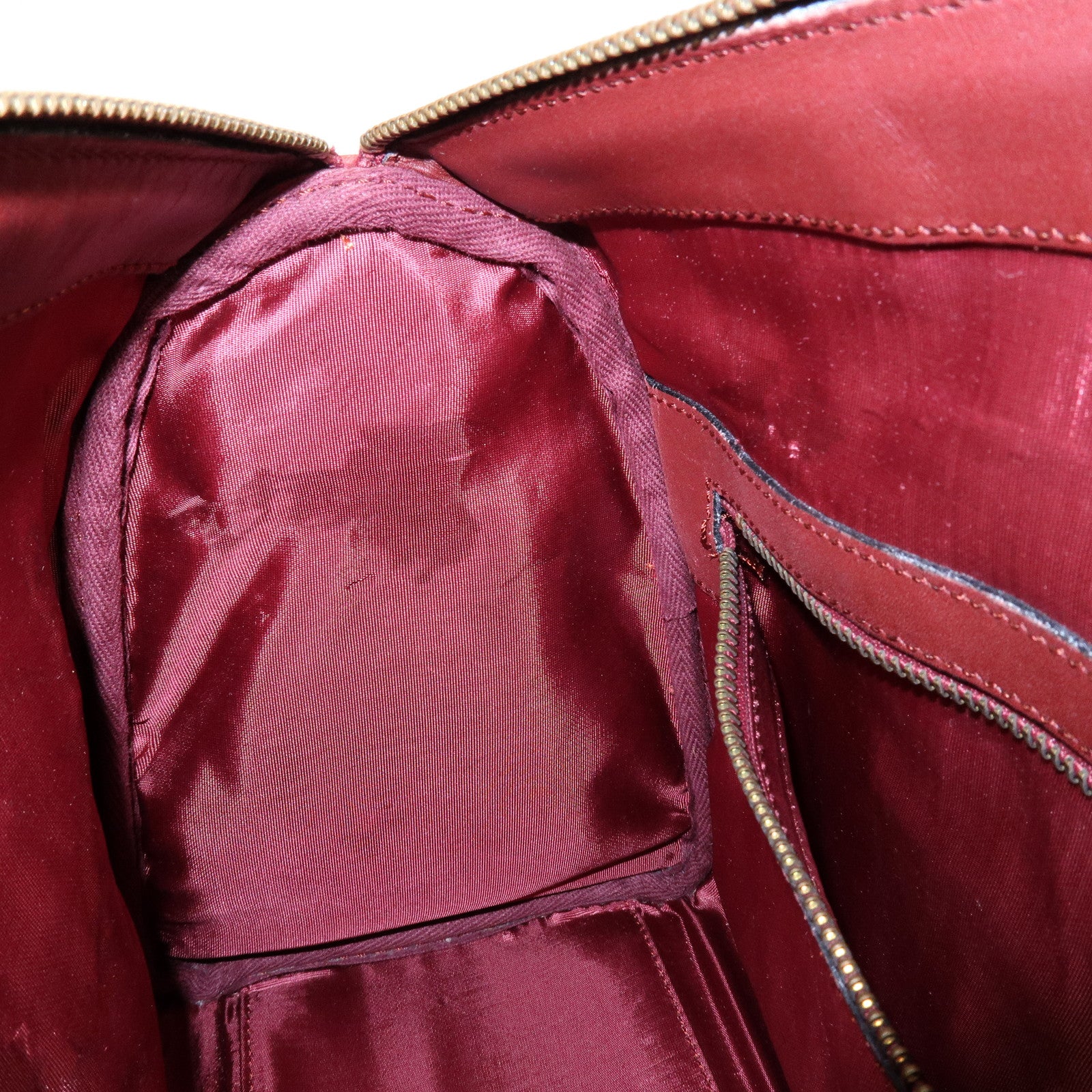 Cartier Must de Cartier Leather Boston Bag Hand Bag Bordeaux