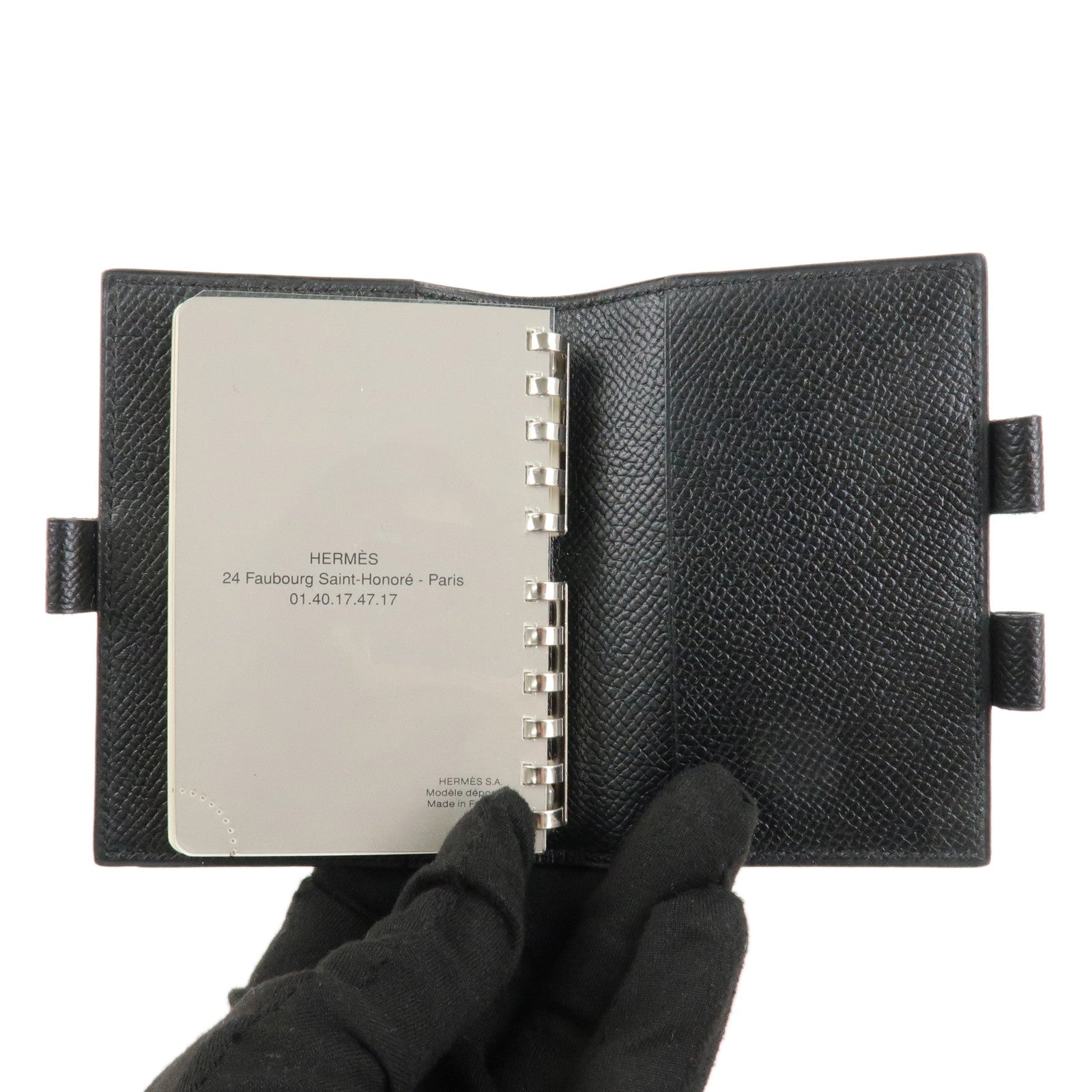 HERMES Agenda PM Epsom Leather Planner Cover Black Used
