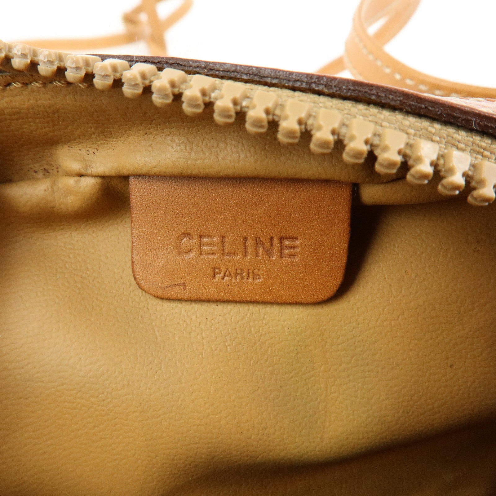 CELINE Macadam PVC Leather Mini Shoulder Crossbody Bag Beige