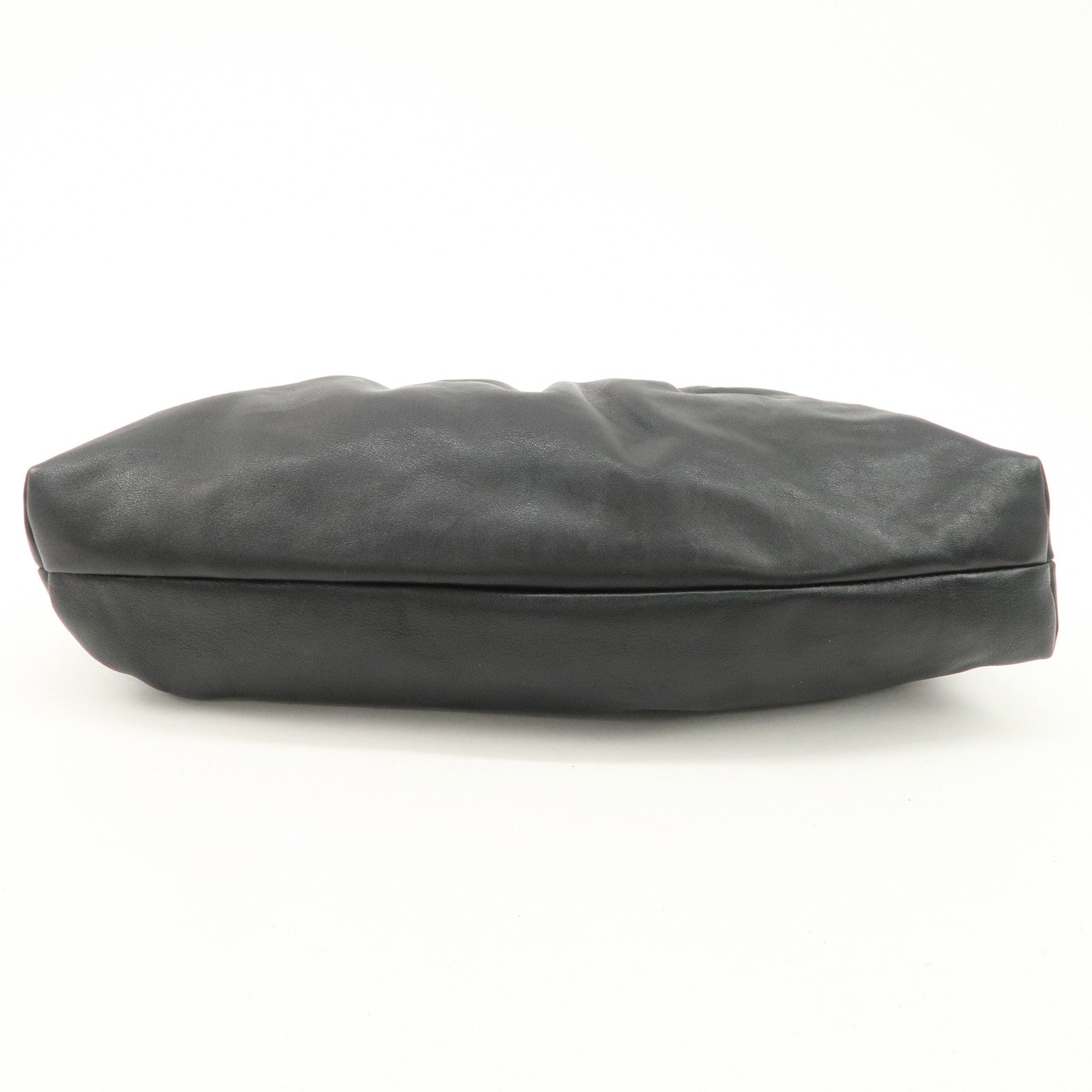 FENDI Leather Shoulder Bag Hand Bag Black Gold Hardware 8BR344 Used