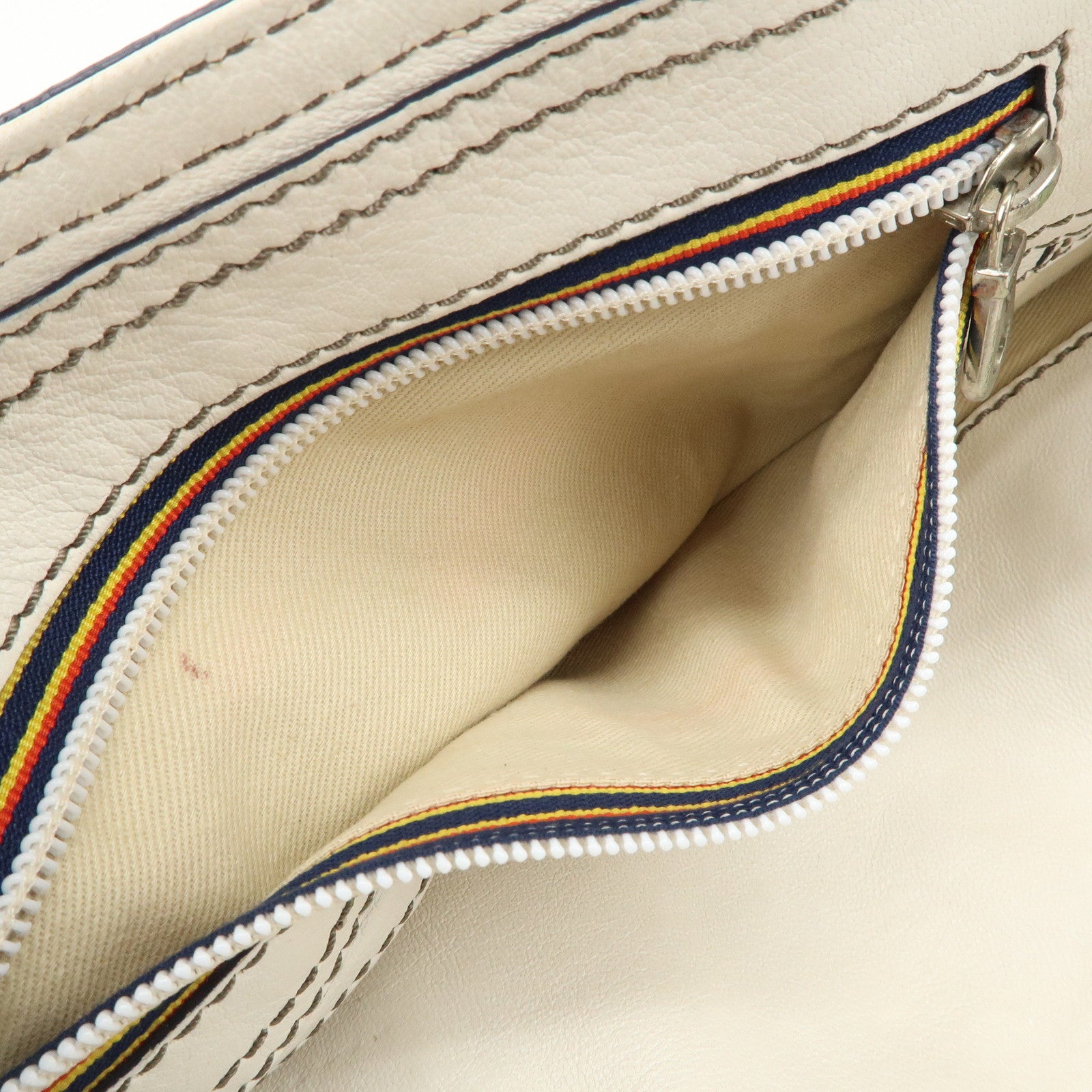 Chloe Patsy Studs Logo Leather Tote Bag Shoulder Bag Ivory