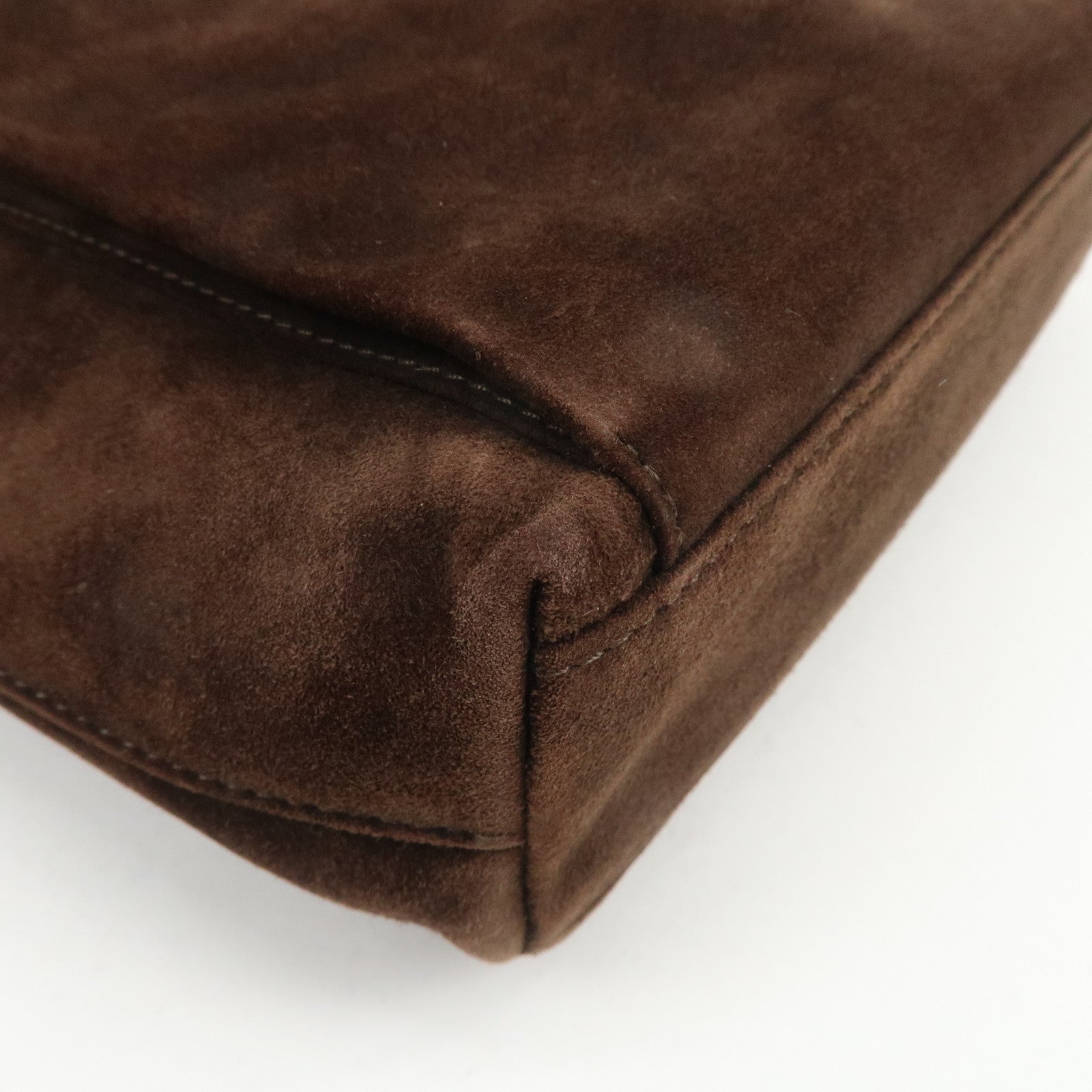 Ferragamo Gancini Suede Leather Shoulder Bag Brown