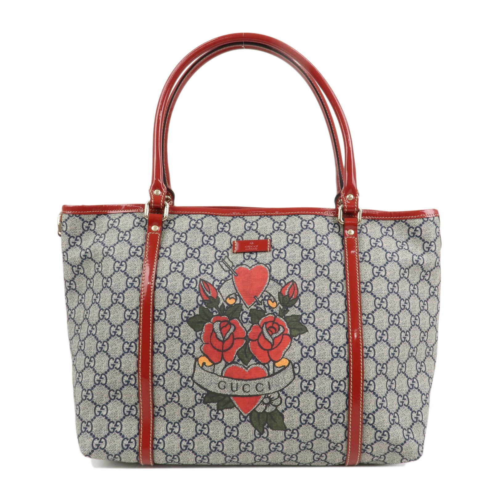 GUCCI JOY Collection GG Supreme PVC Patent Leather Tote Bag 197953