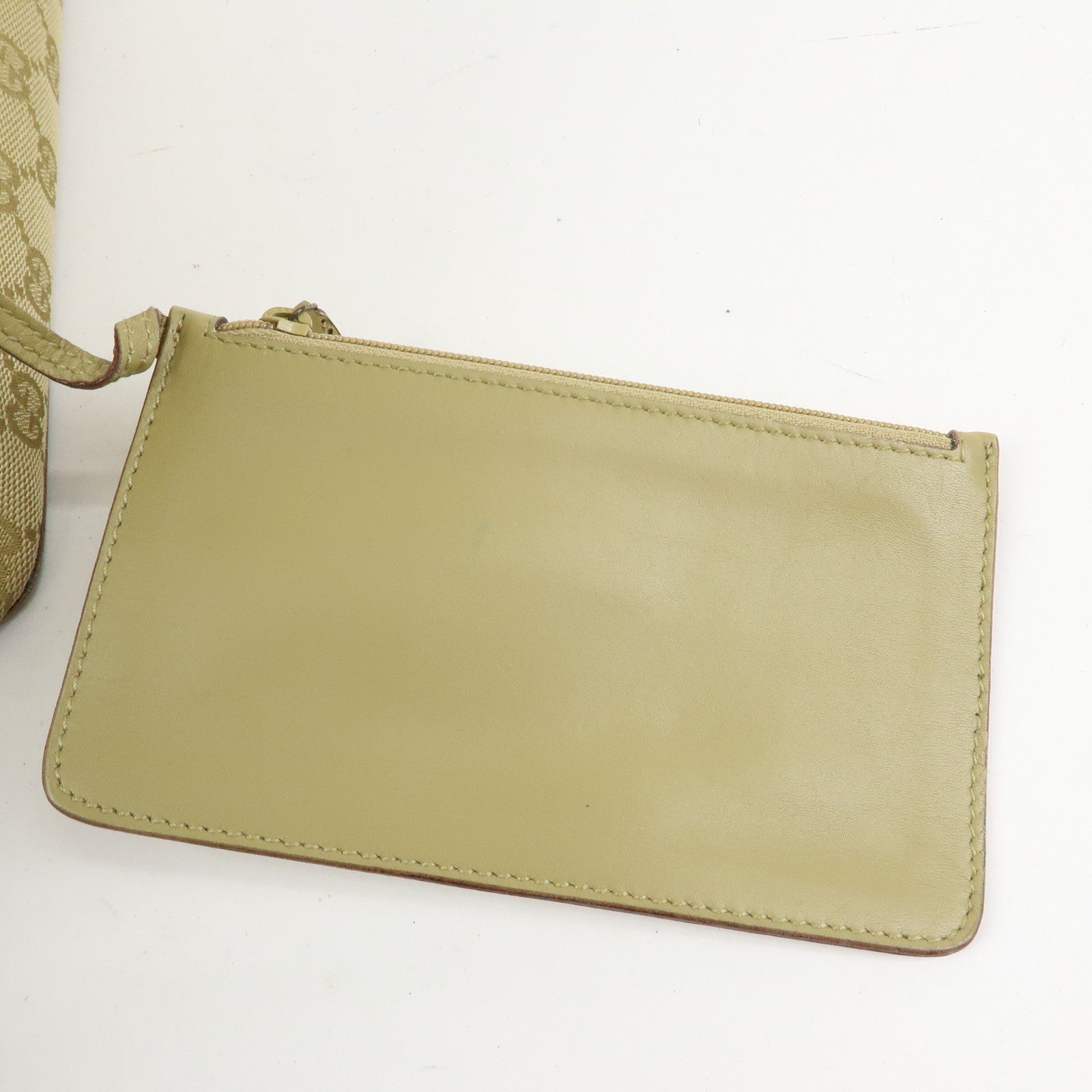 GUCCI GG Canvas Leather Shoulder Bag Hand Bag Beige 90646