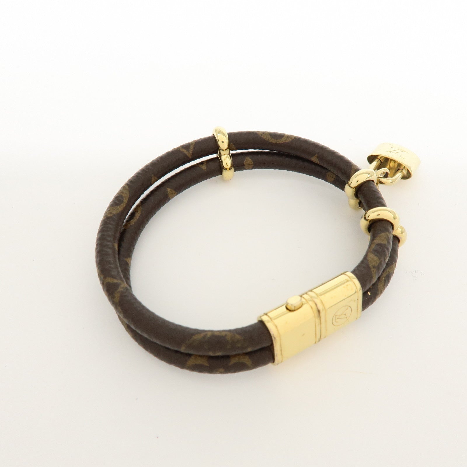 Louis Vuitton Monogram Keep It Twice Canvas Bracelet Brown M6640