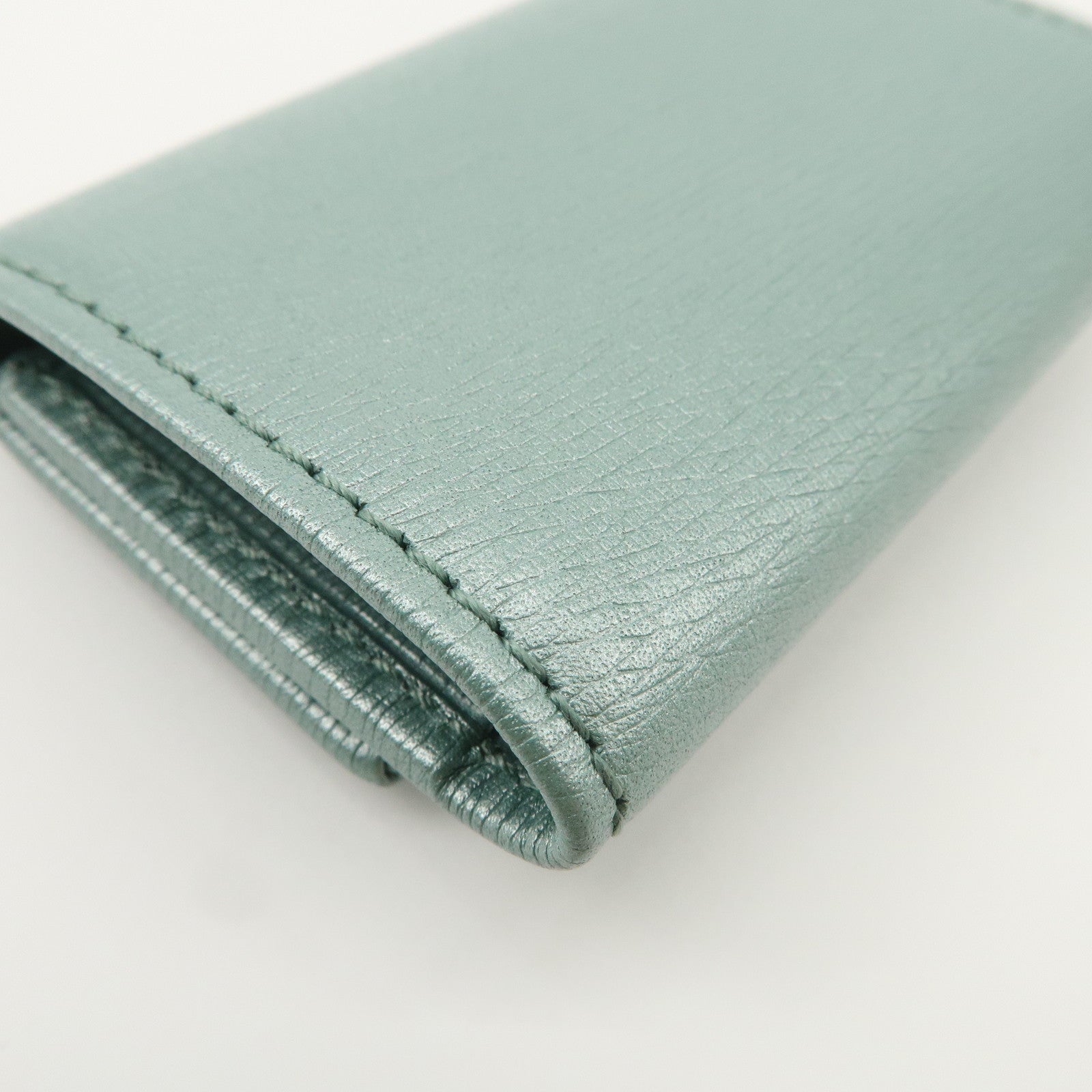 GUCCI Interlocking G Leather Key Case 6Rings Blue 256337