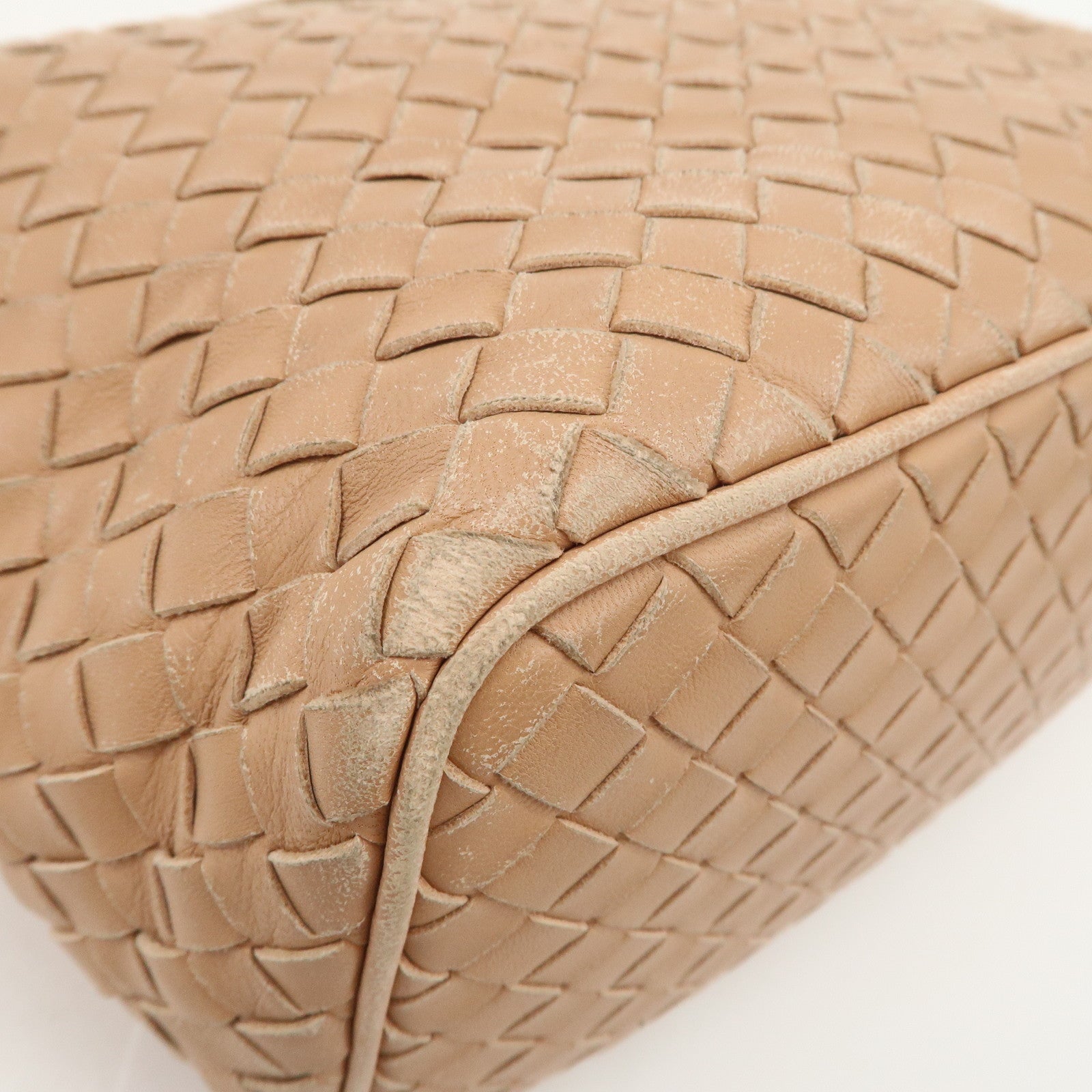 BOTTEGA VENETA Intrecciato Leather Shoulder Bag Hand Bag Pink Used