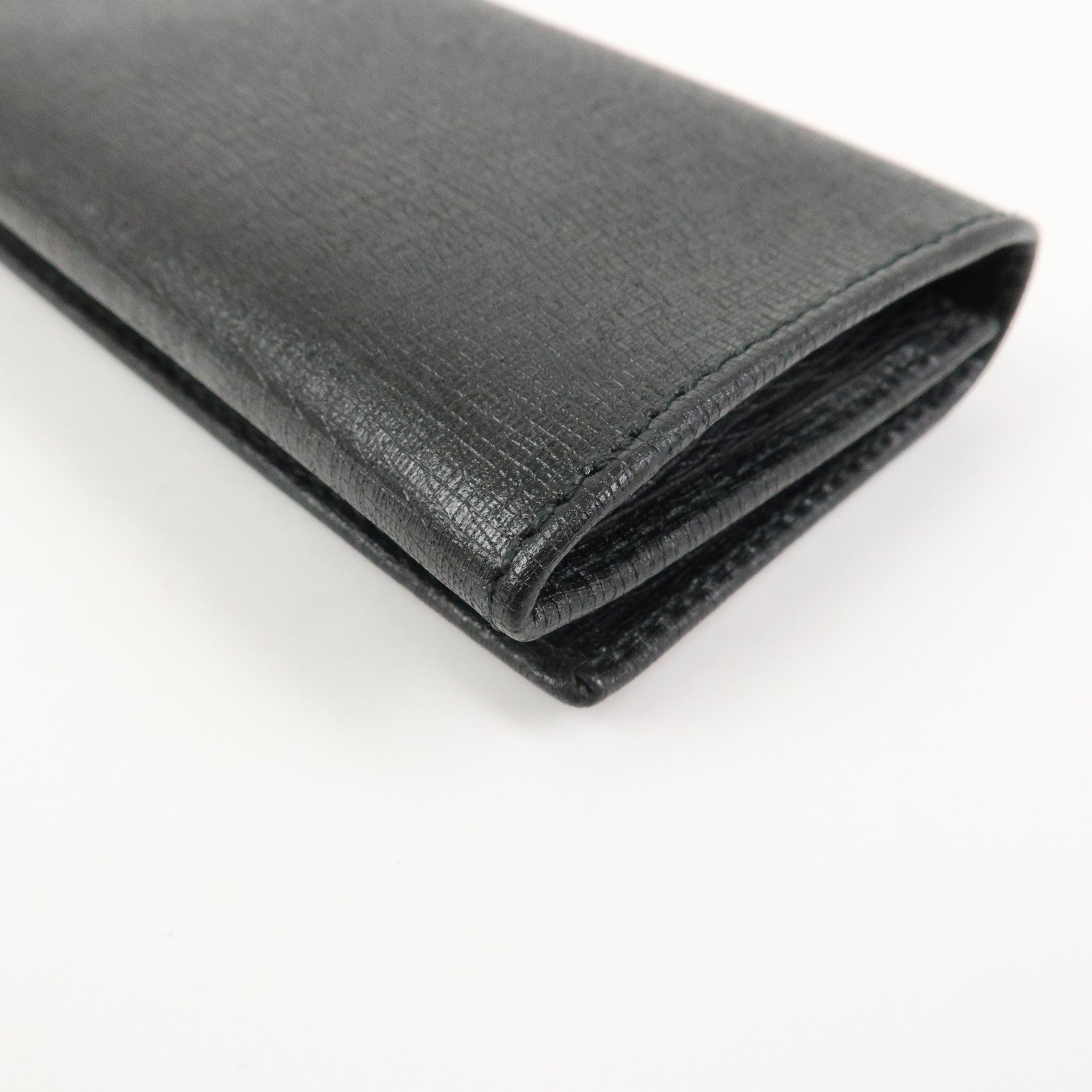 GUCCI Interlocking G Leather Card Case Black 306717