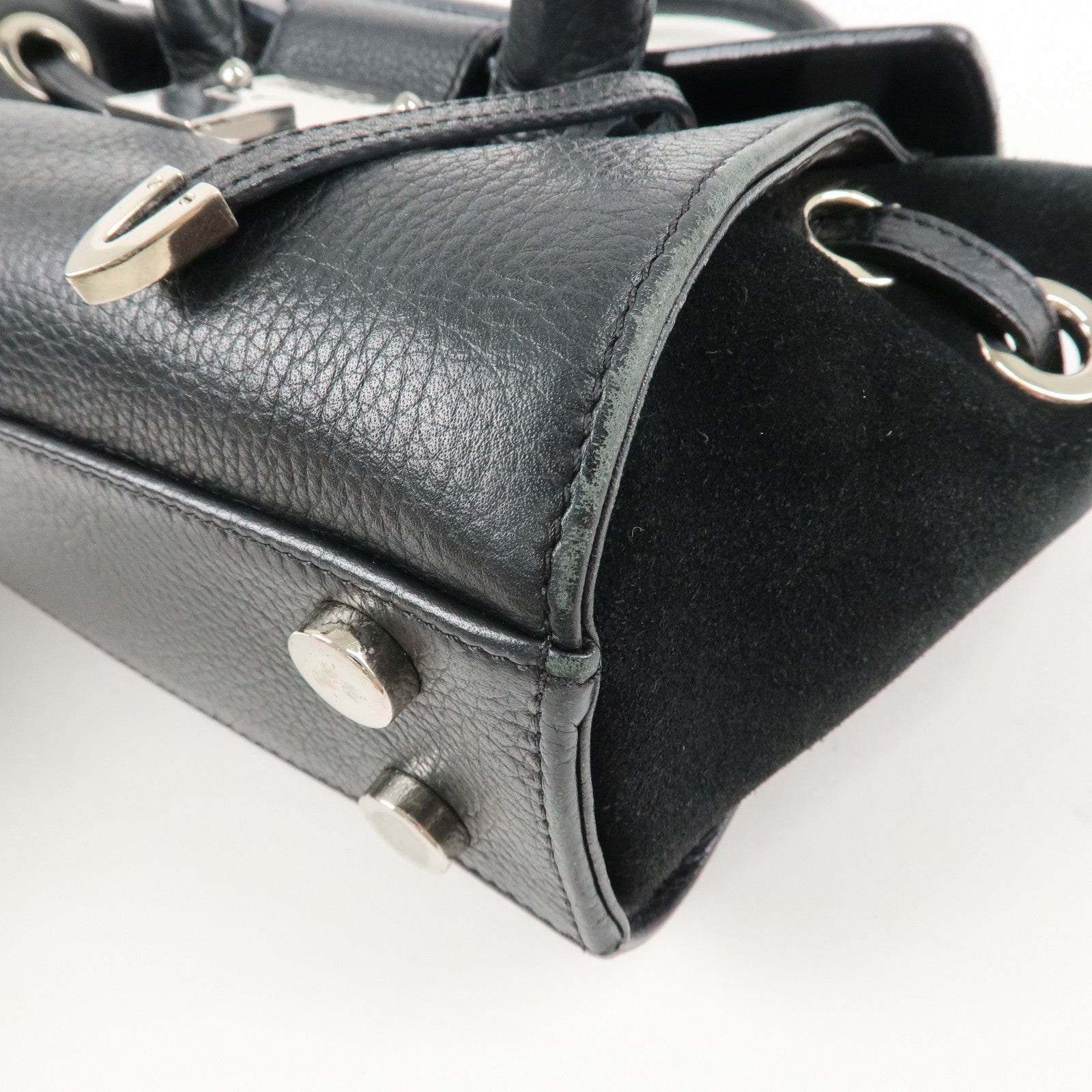 JIMMY CHOO Rosalie 2Way Leather Hand Bag Shoulder Bag Black Used