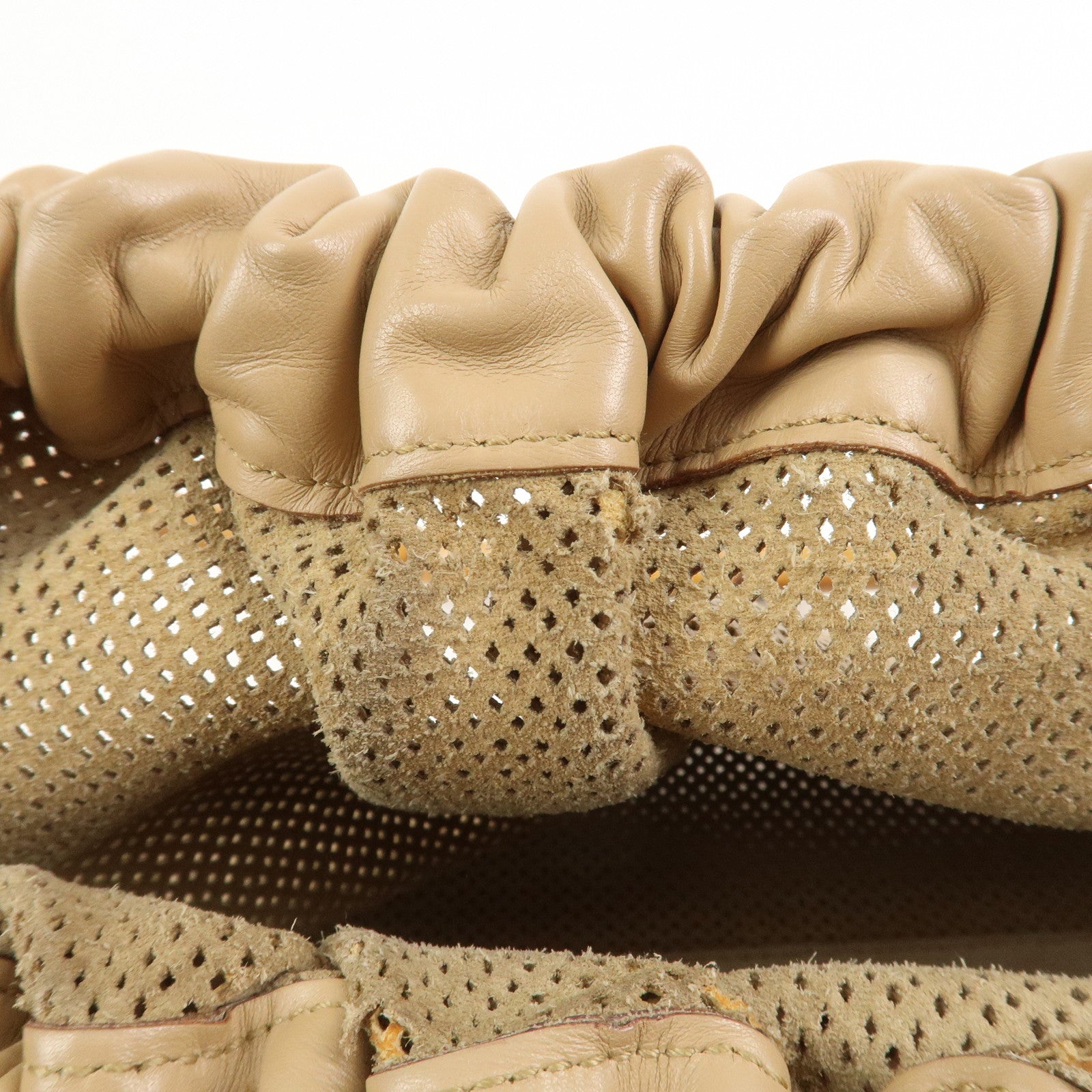 GUCCI Bamboo Leather Shoulder Bag Hand Bag Beige 92708