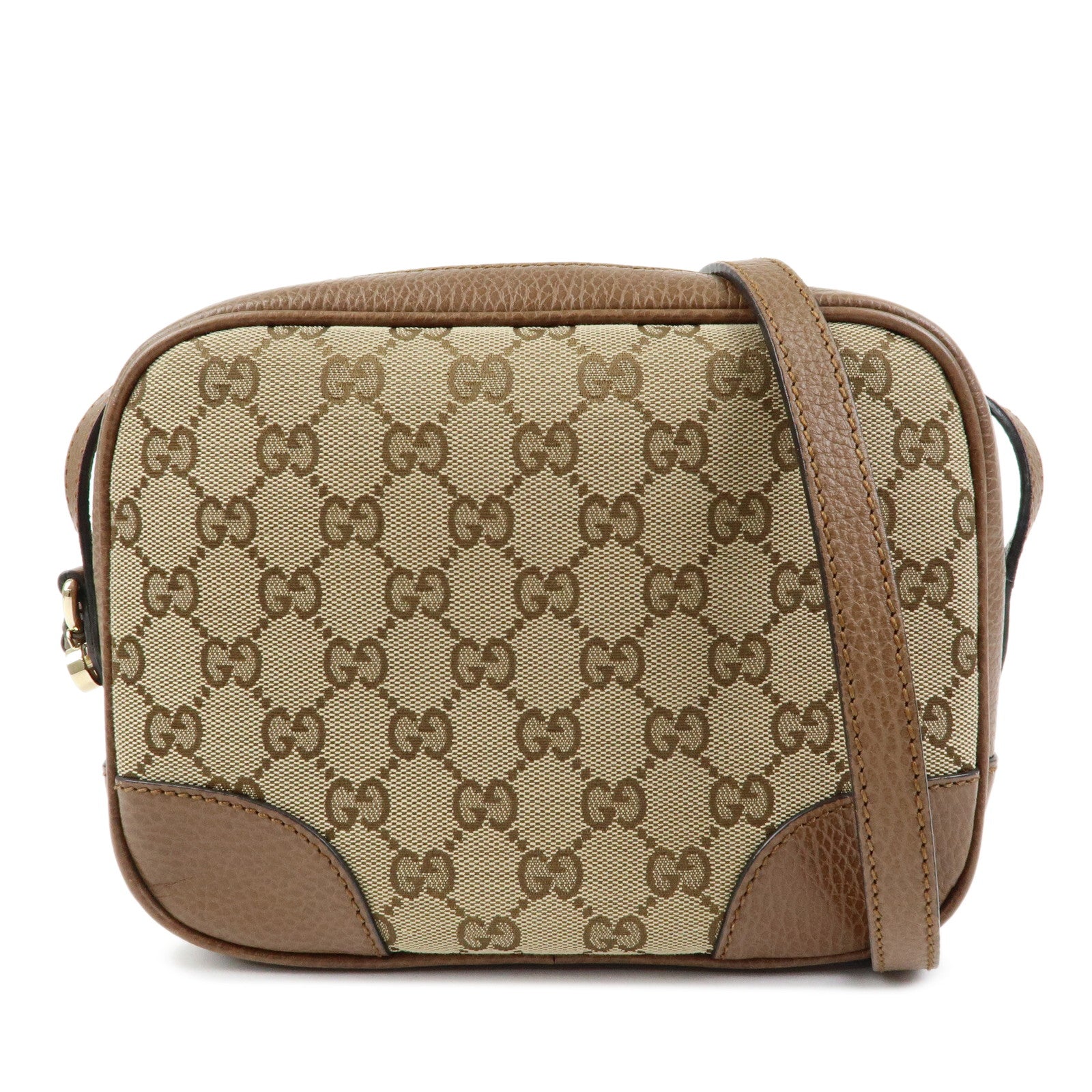 GUCCI Interlocking G Canvas Leather Shoulder Crossbody Bag 449413