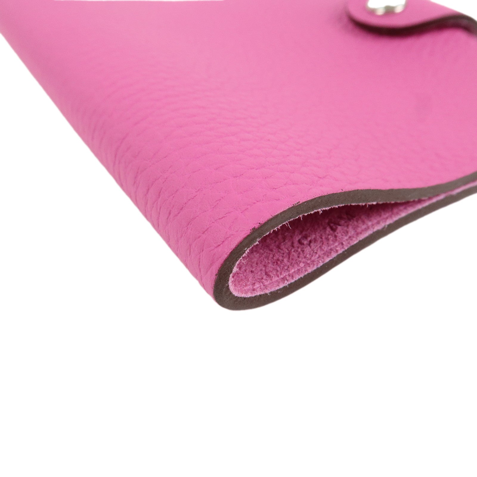 HERMES Ulysse Mini Leather C Stamped Note Book Cover Pink