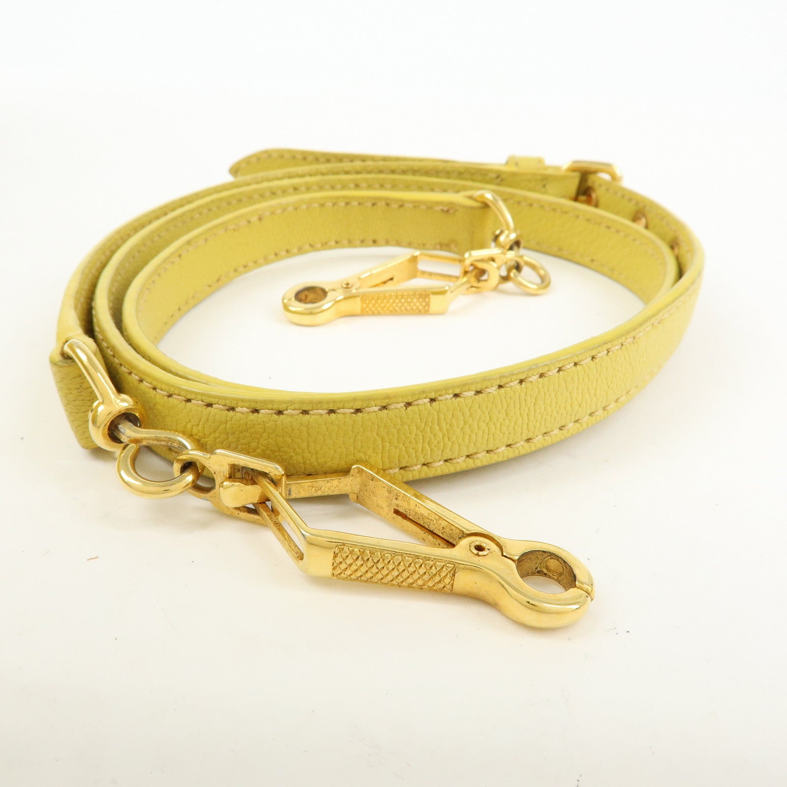 MIU MIU MADRAS Leather 2Way Bag Hand Bag Yellow RN0799