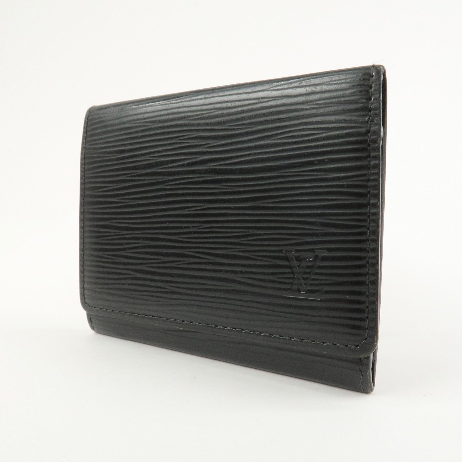 Louis Vuitton Epi Enveloppe Carte de Visite Card Case Noir M56582