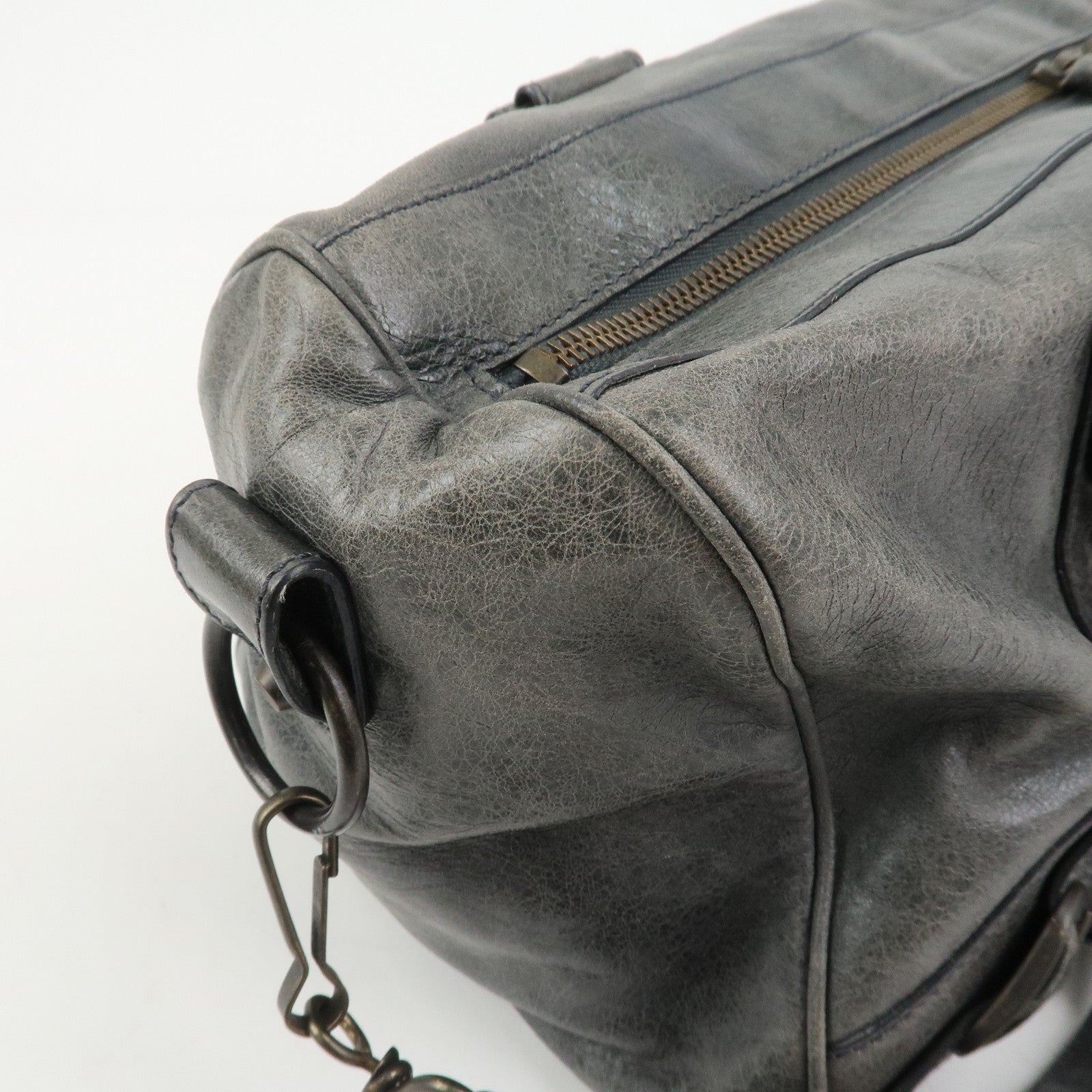 BALENCIAGA The Twiggy Leather 2Way Bag Shoulder Bag Gray 128523