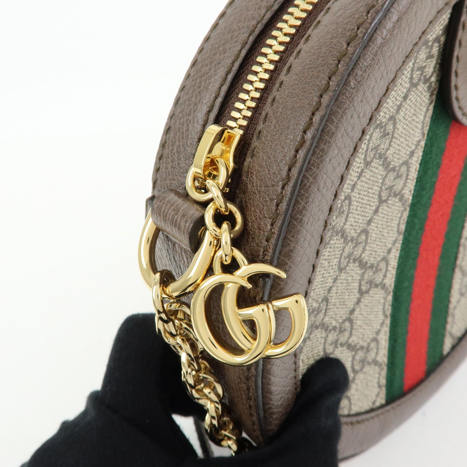 GUCCI Ophidia Sherry GG Superme Leather Shoulder Bag Beige 550618