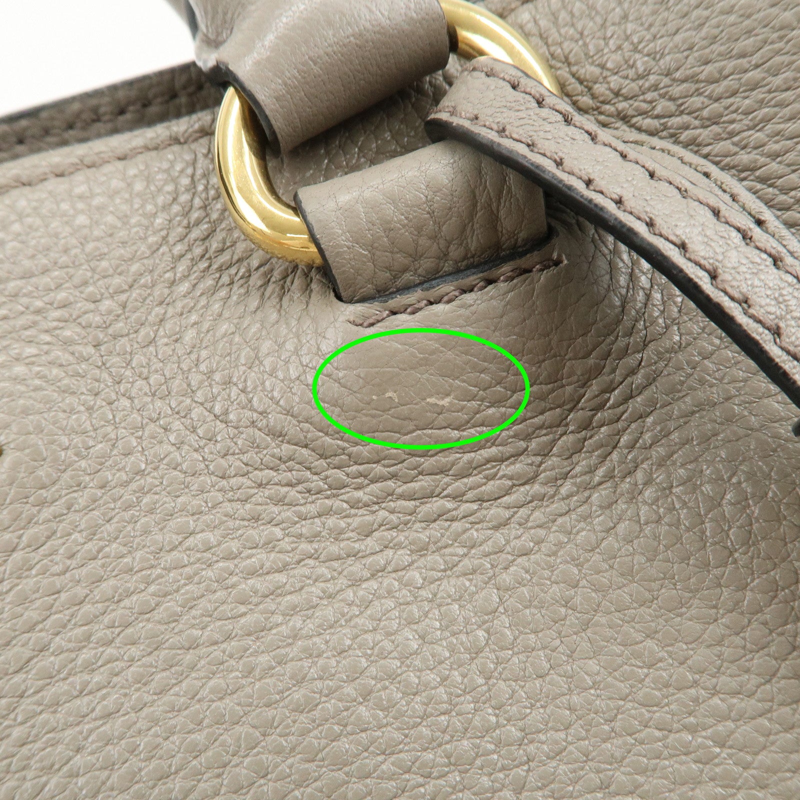 PRADA Logo Leather 2Way Bag Hand Bag Shoulder Bag Gray 1BA058