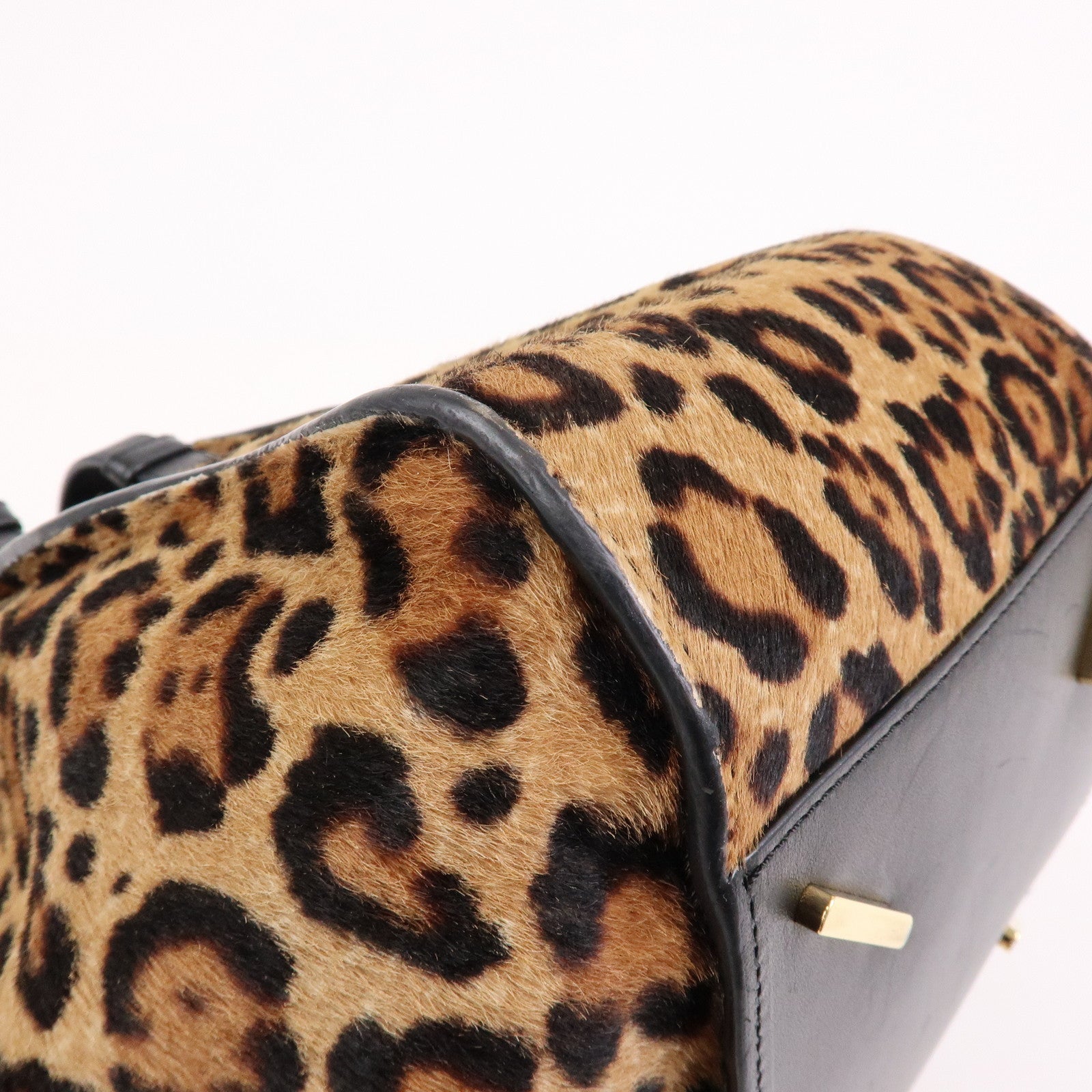 LOEWE Calfskin Hammock Small Shoulder Bag Leopard Beige Black