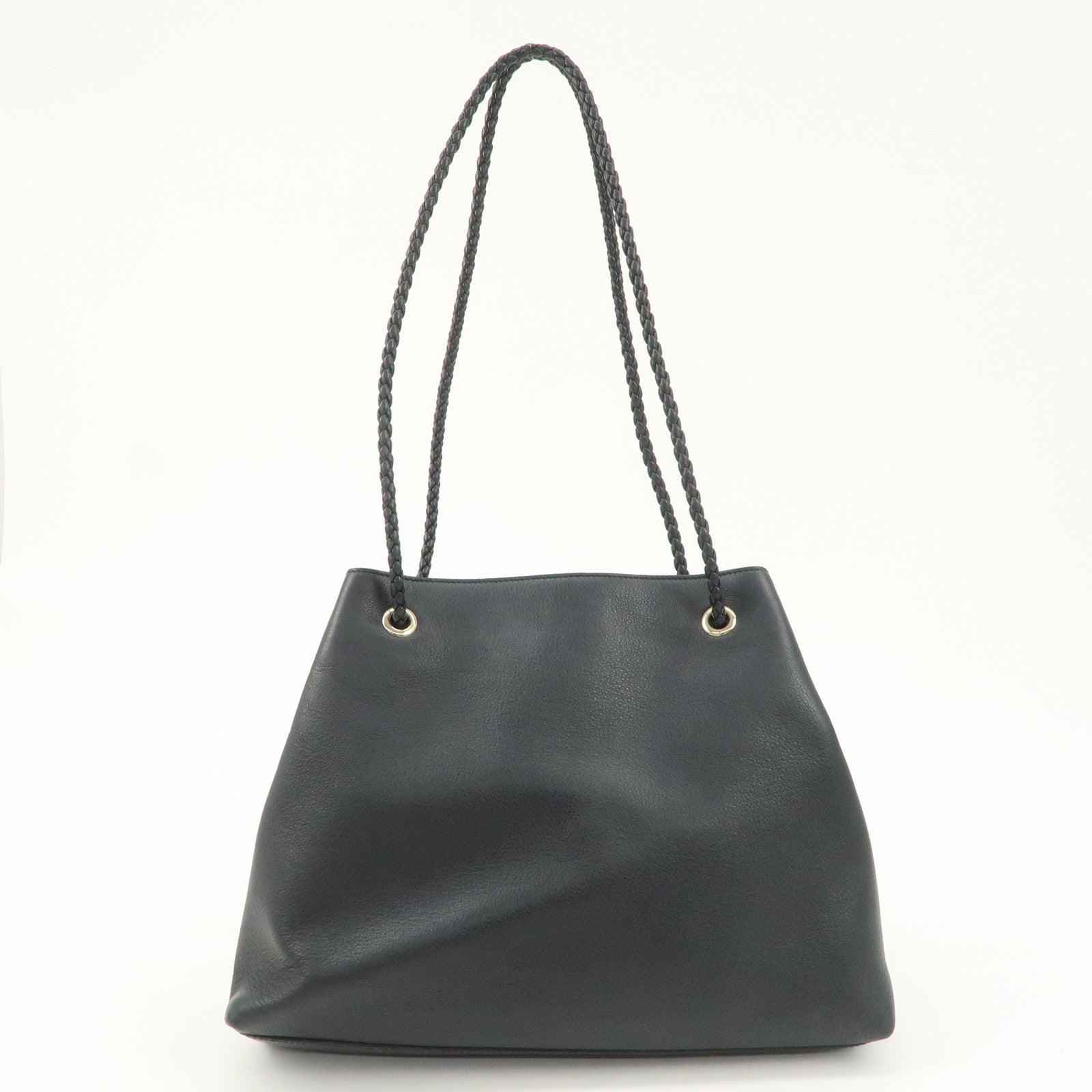 GUCCI Leather Tote Bag Shoulder Bag Black 419689 Used