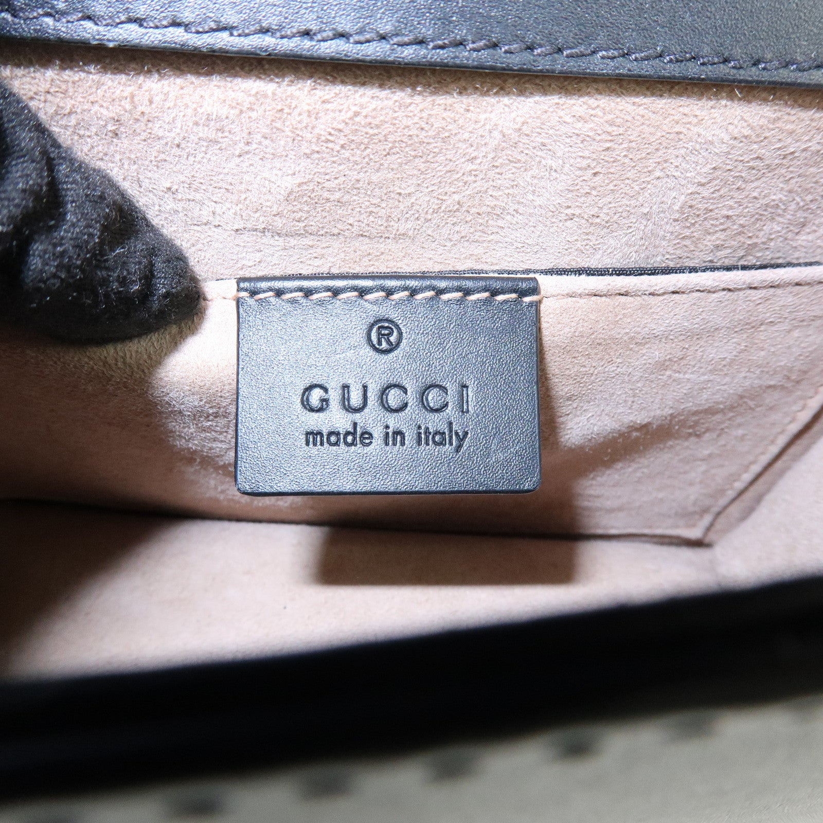 GUCCI Sylvie Sherry Leather Chain Shoulder Bag Black 431666