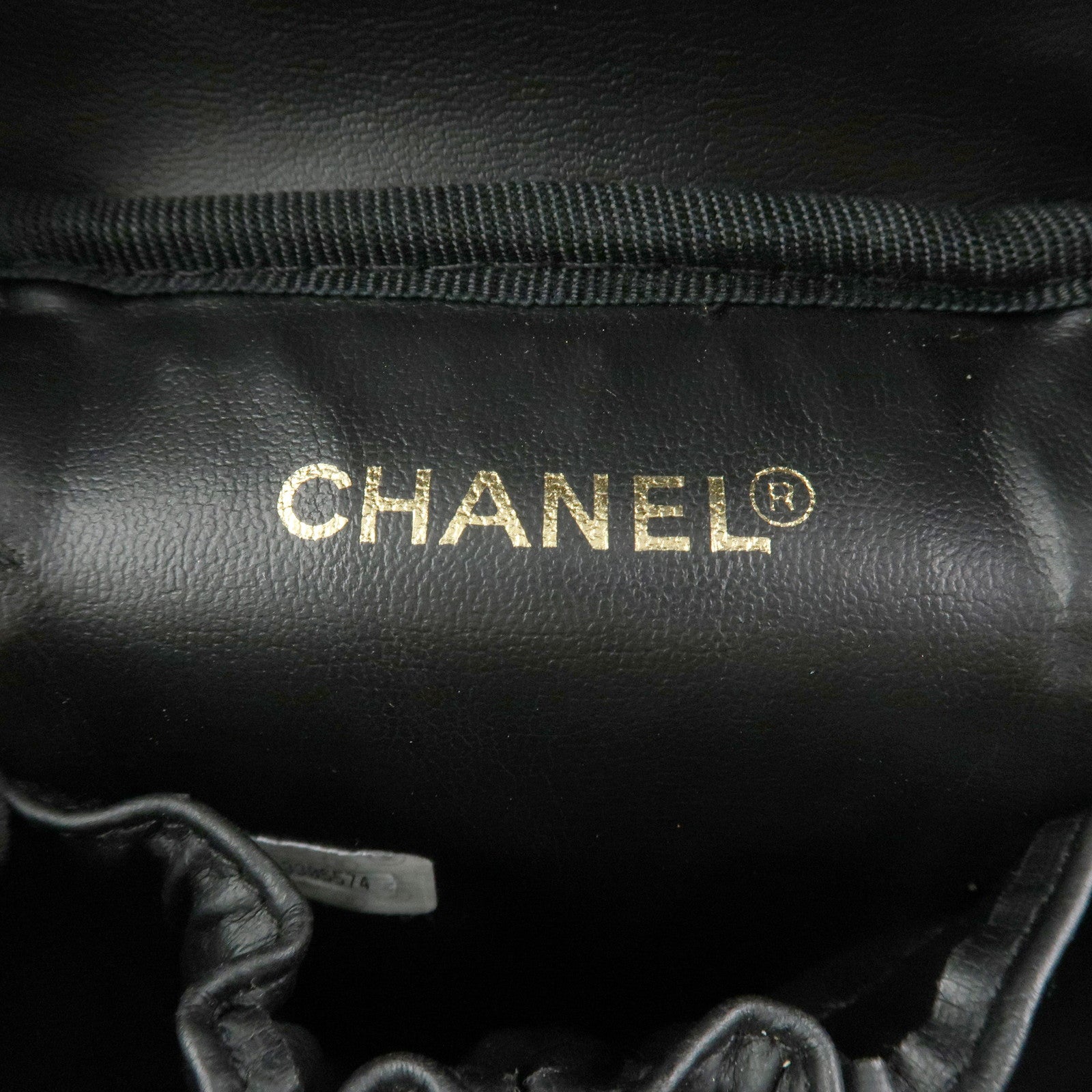 CHANEL Bicolore Lamb Skin Vanity Bag Hand Bag Makeup Bag A01619