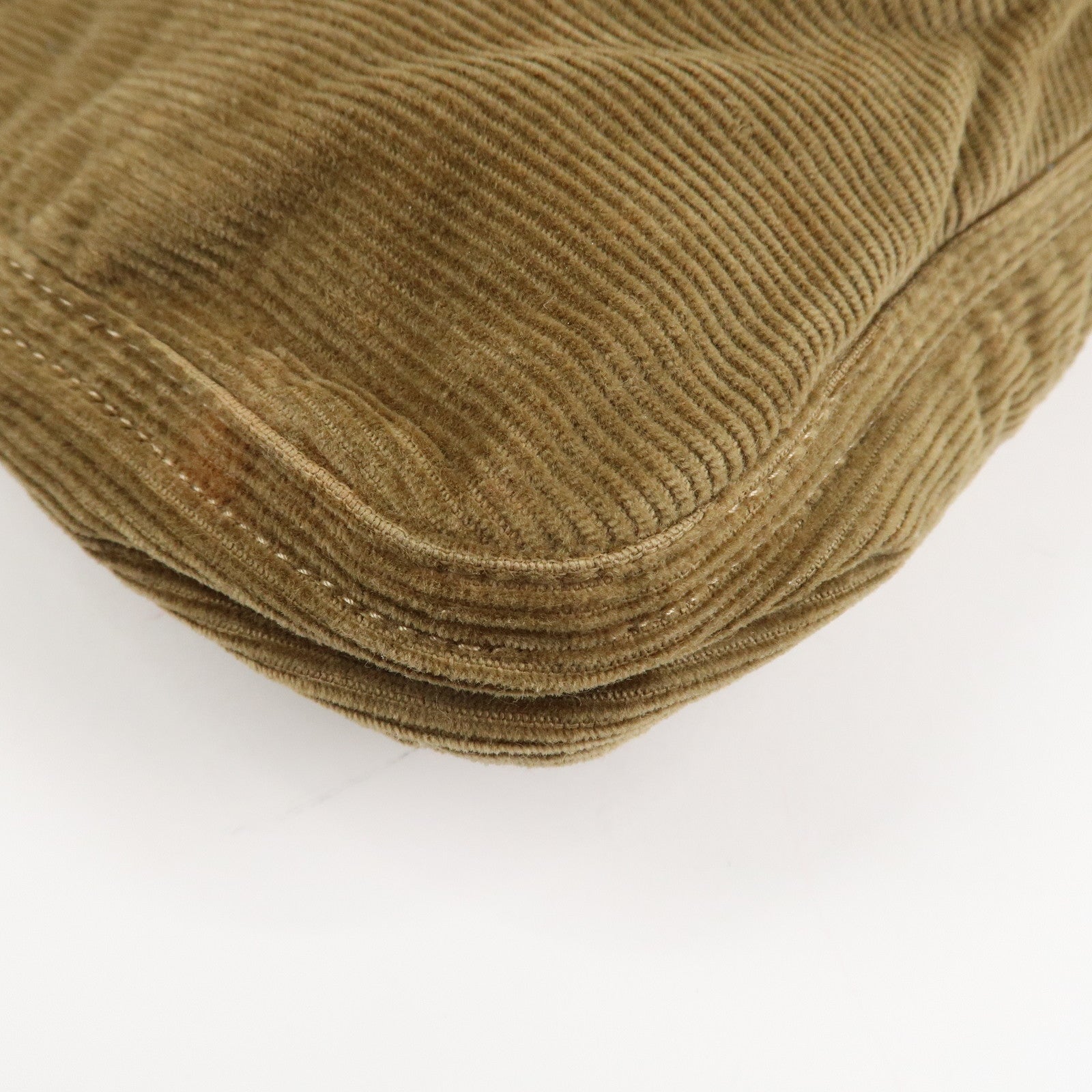 FENDI Mamma Baguette Corduroy Shoulder Bag Brown 26569 Used