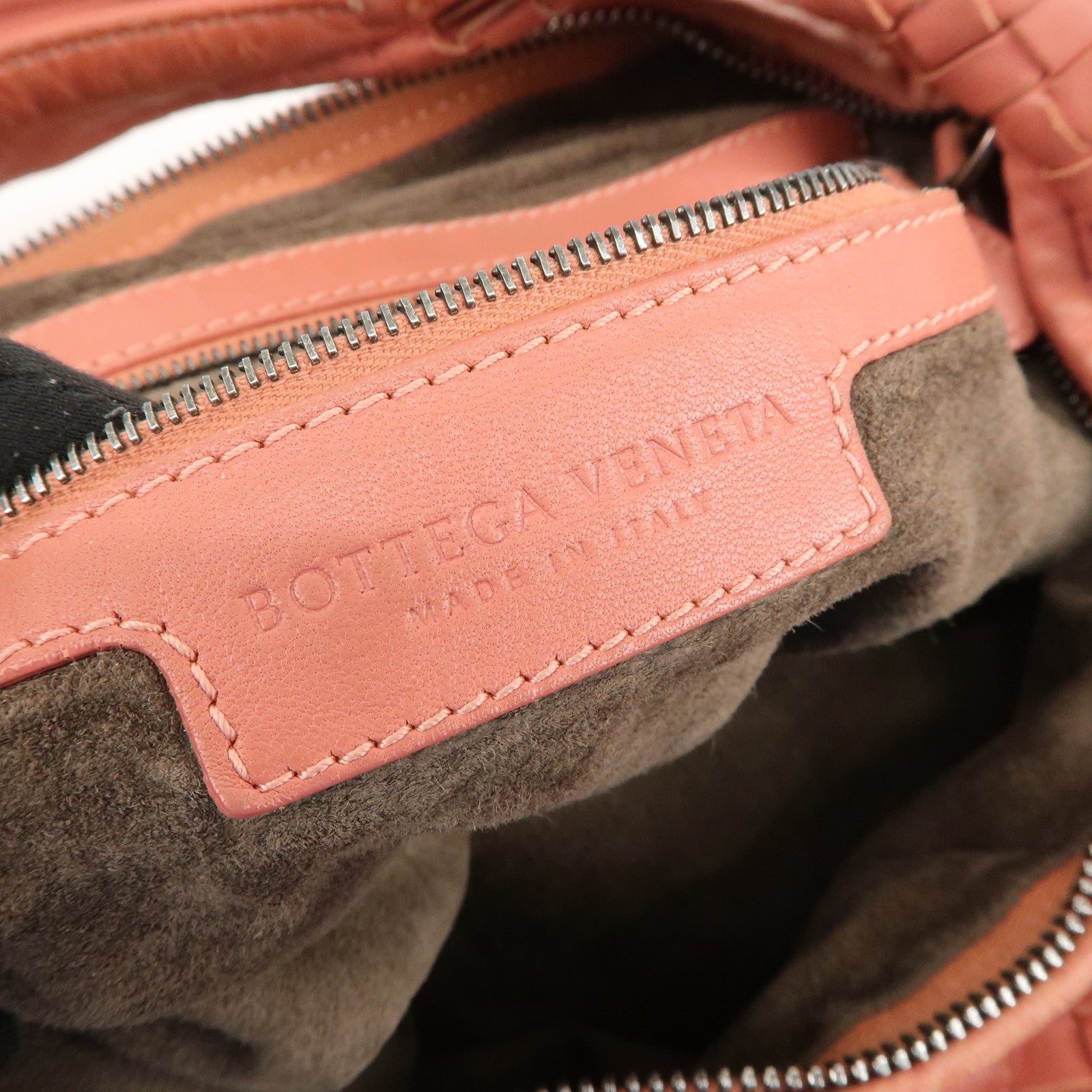 BOTTEGA VENETA Intrecciato Leather Shoulder Bag Hand Bag Pink
