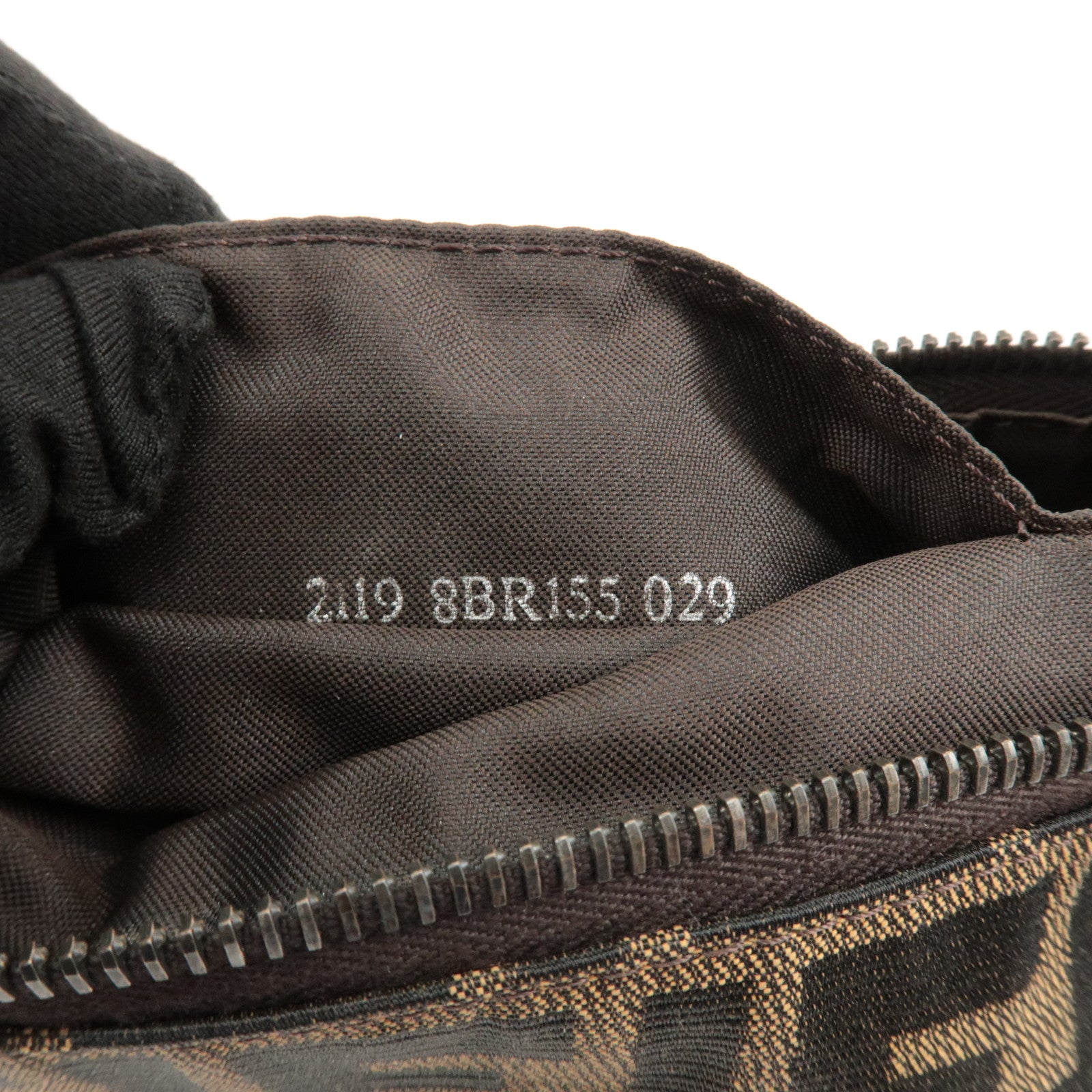 FENDI Zucca Canvas Leather Mini Hand Bag Brown 8BR155 Used