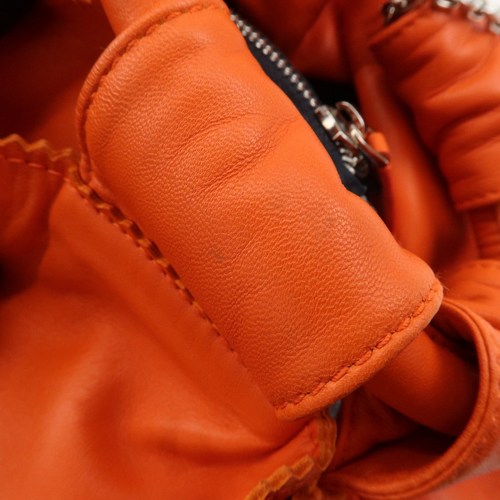 LOEWE Anagram Leather Nappa Aire Hand Shoulder Bag Orange Used