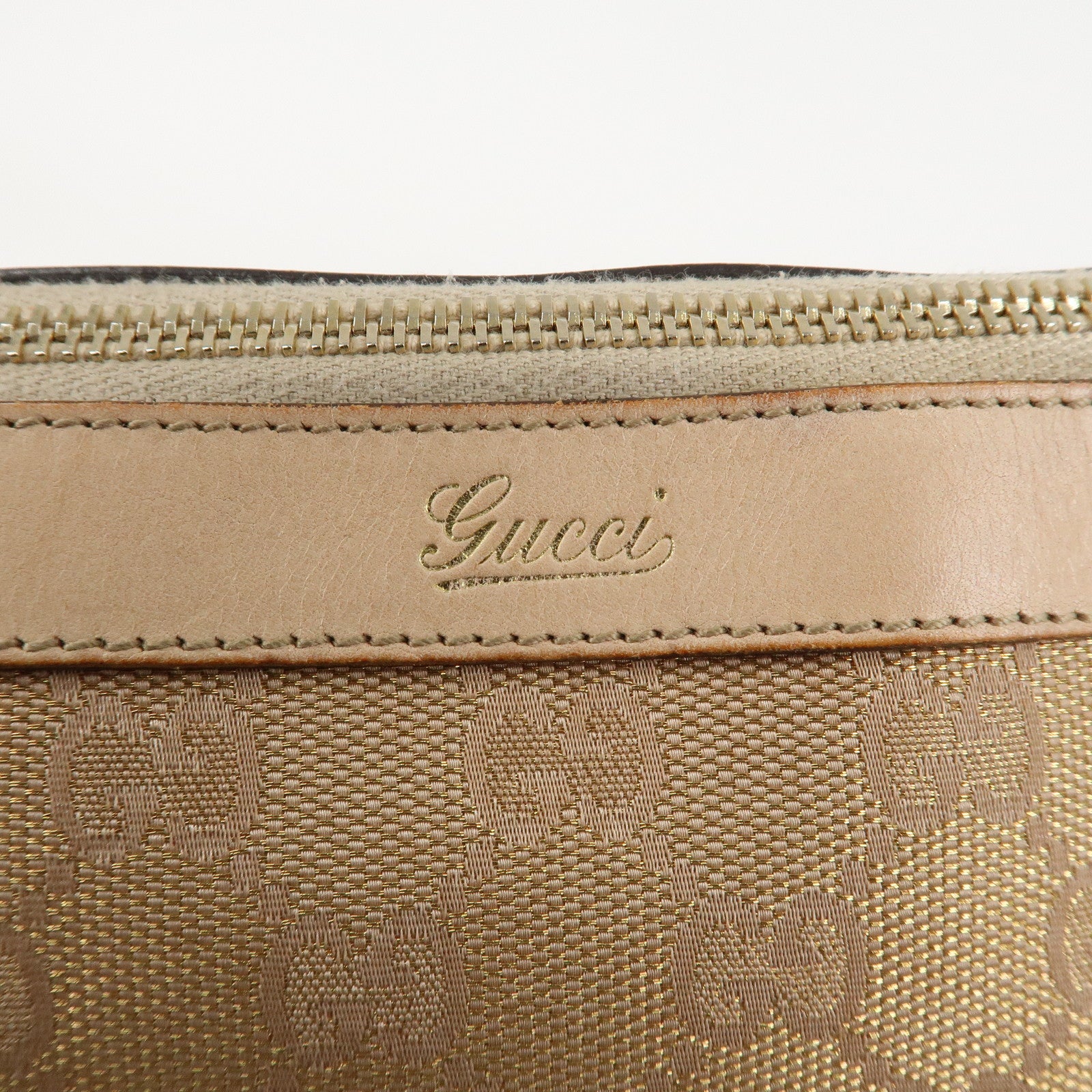 GUCCI Abbey Line GG Canvas Leather Tote Bag Pink White 141470 Used