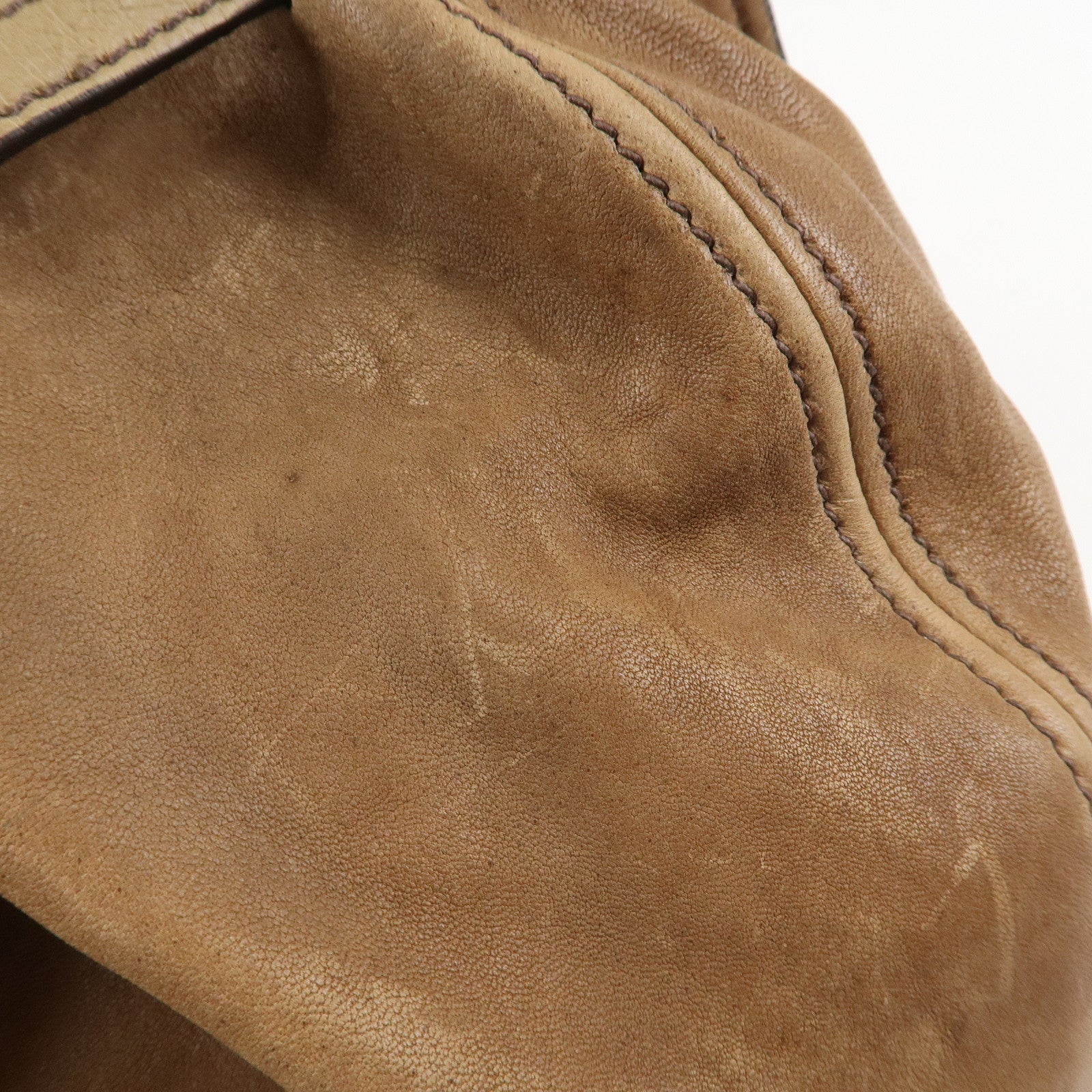 MIU MIU Leather 2Way Bag Hand Bag Shoulder Bag Brown Gold HDW Used